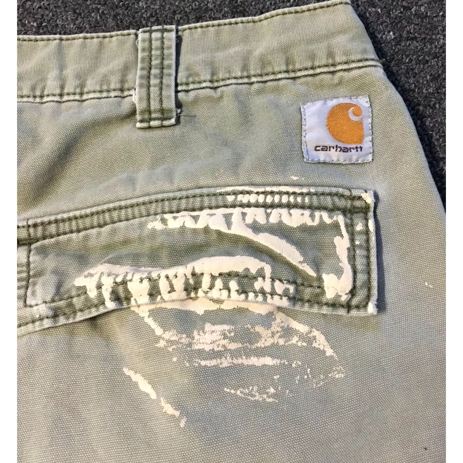 Carhartt Vtg 90s Carhartt Cargo Shorts Distressed Green 34 Mens Punk Grunge Biker USA Carpenter Short Size US 34 / EU 50 - 2 Thumbnail