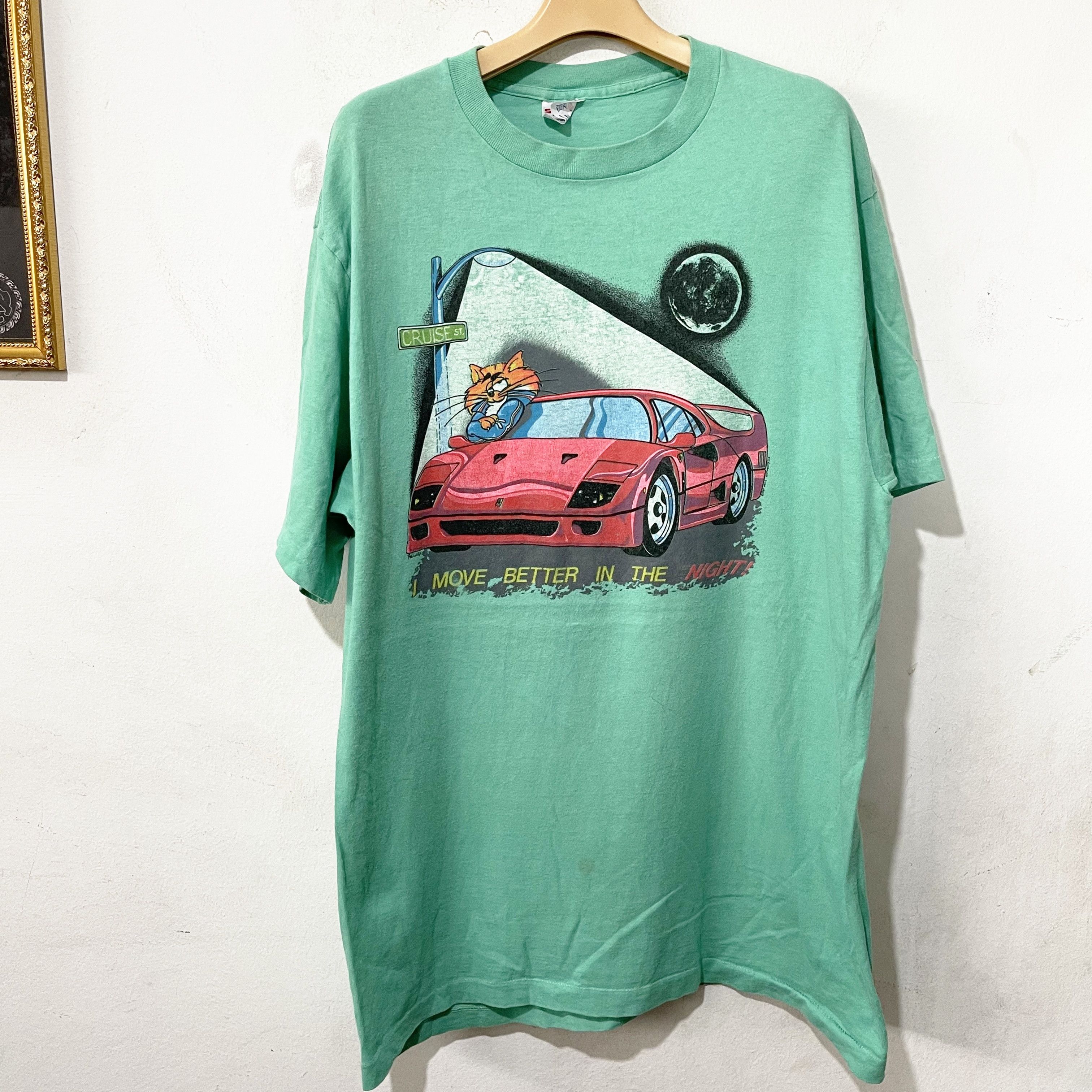 Vintage Vintage 90s Cartoon Cat Supercar T-Shirt Size US L / EU 52-54 / 3 - 1 Thumbnail