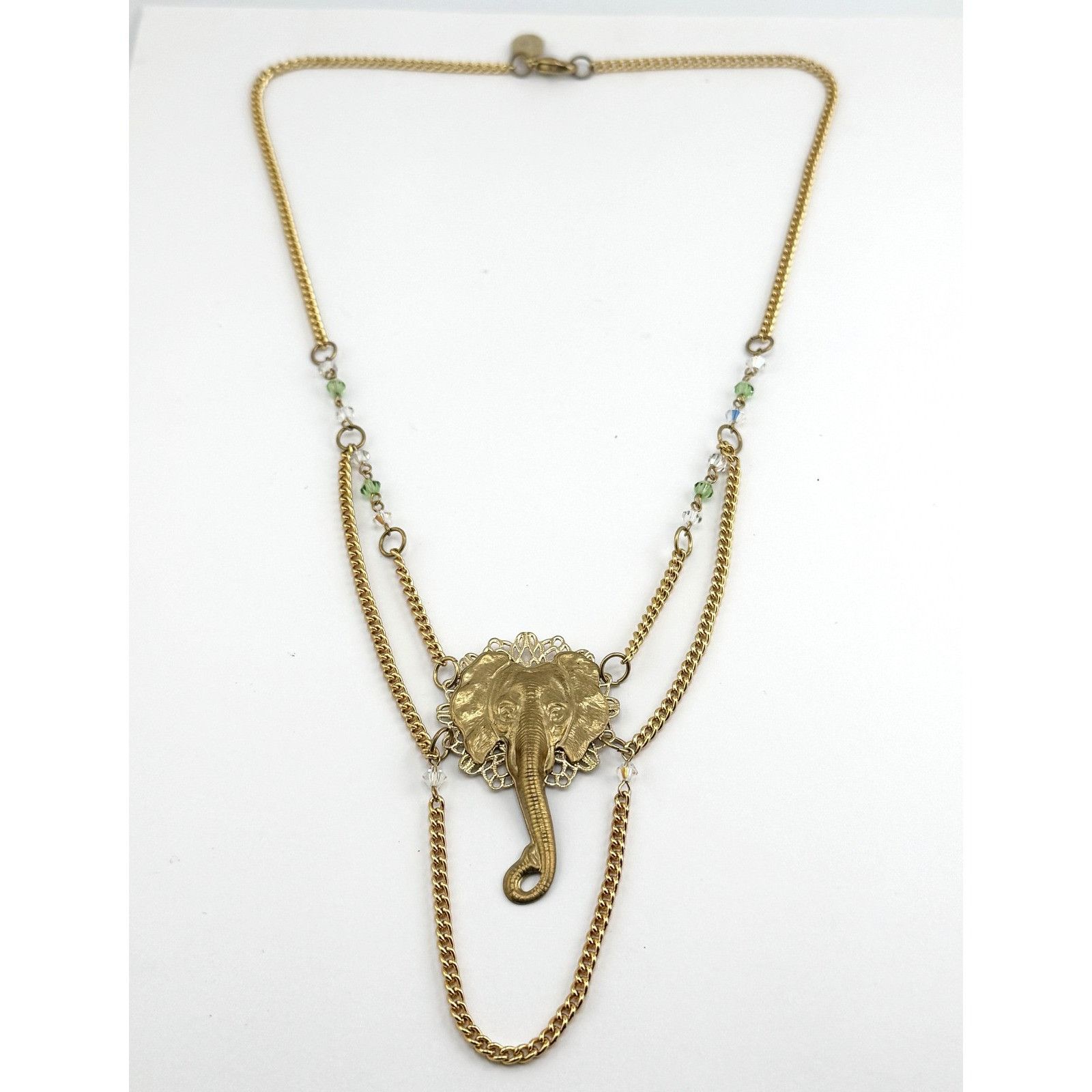 Vintage Vintage crystal filigree elephant chain necklace Size ONE SIZE - 1 Thumbnail