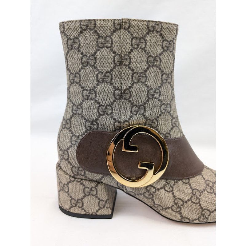 Gucci o1rshd1 T GG Supreme Malaga Kid Boots in Beige Ebony/N.Acero Size US 6.5 / IT 36.5 - 4 Thumbnail