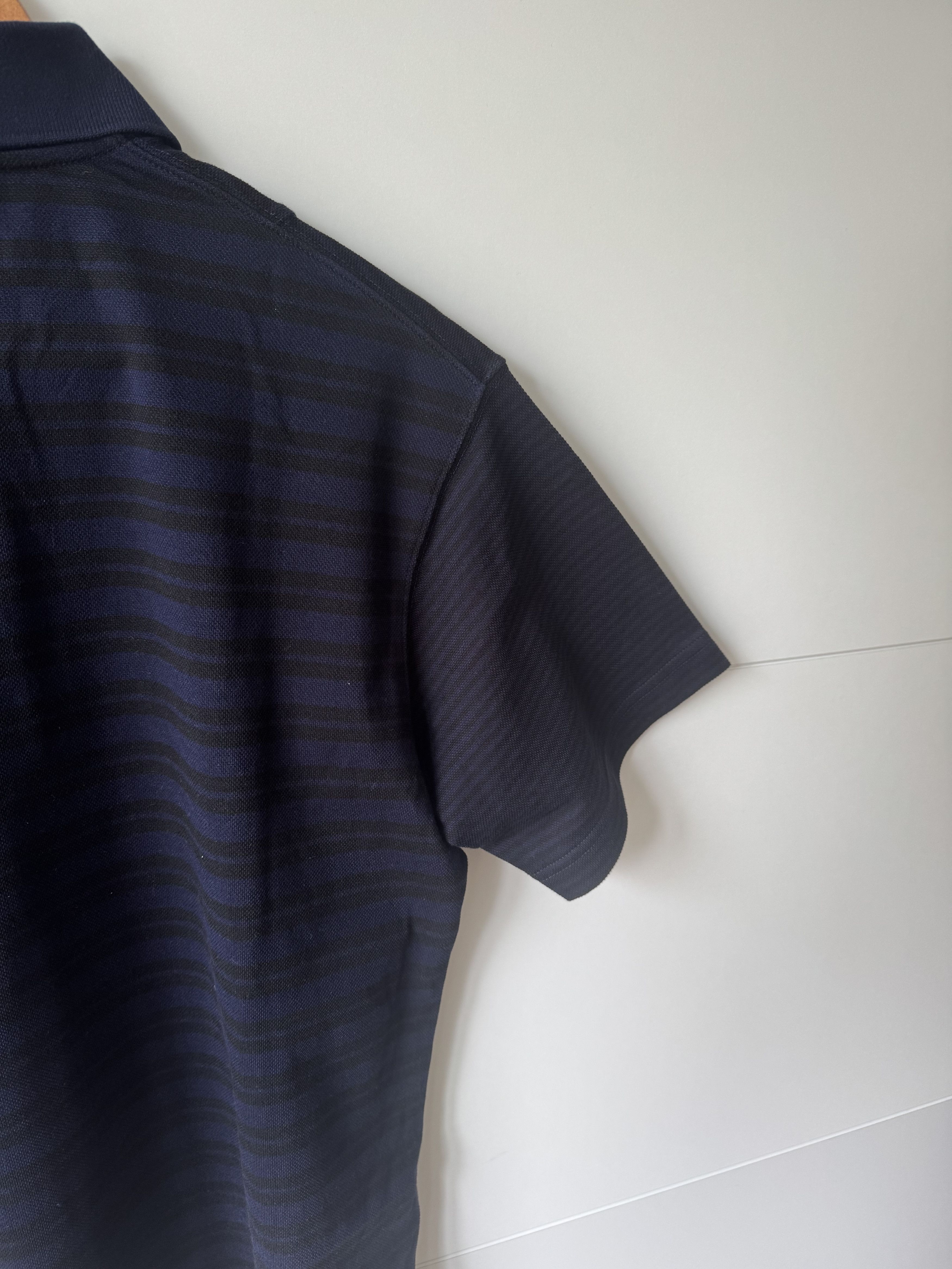 Engineered Garments × Uniqlo [S] Dry Pique Striped S/S Polo Shirt in Navy (SS19) Size US S / EU 44-46 / 1 - 6 Thumbnail
