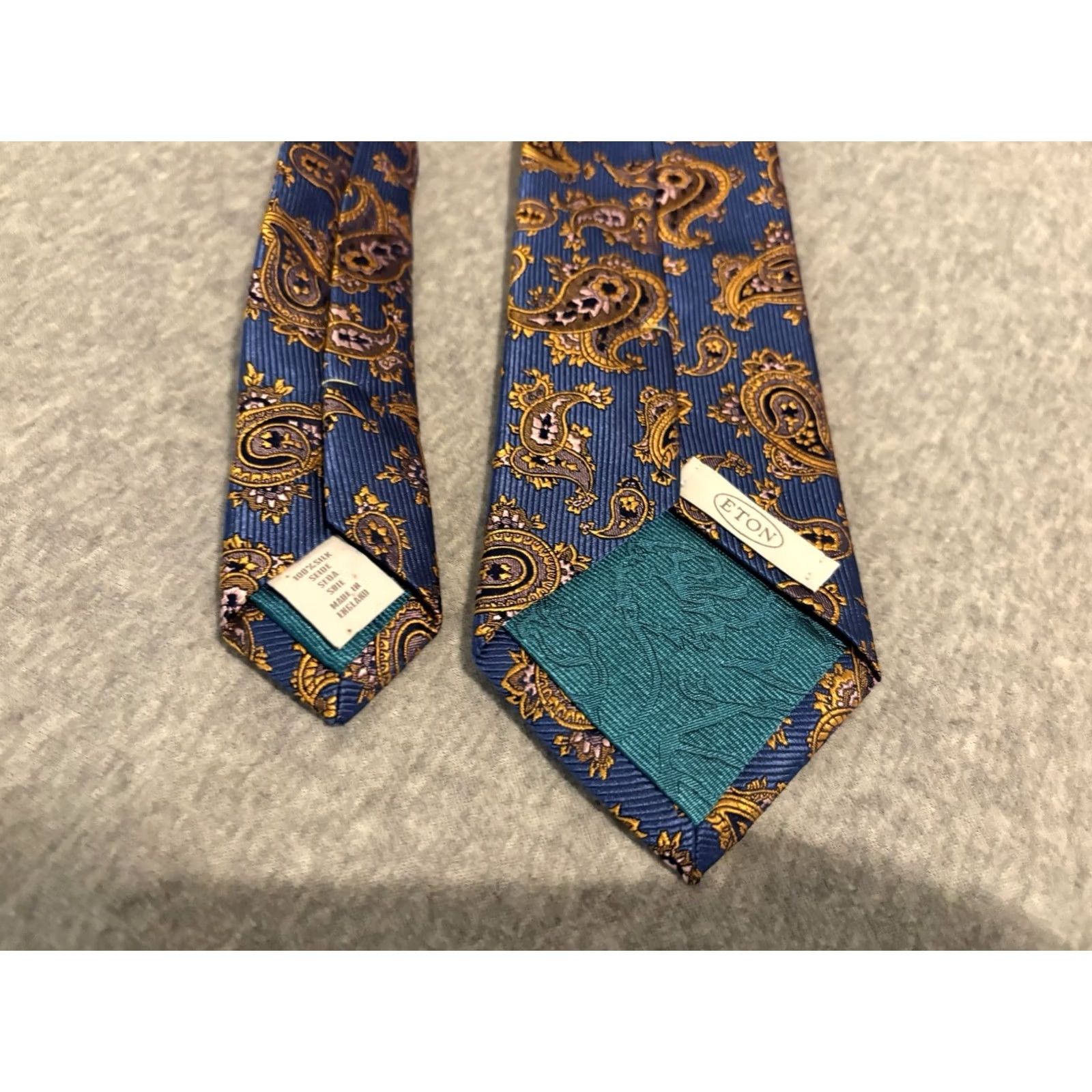 Eton ETON Silk Paisley Tie Blue England Men Classic 58 inches Silk Paisley Tie United Kingdom Mens Size ONE SIZE - 2 Thumbnail