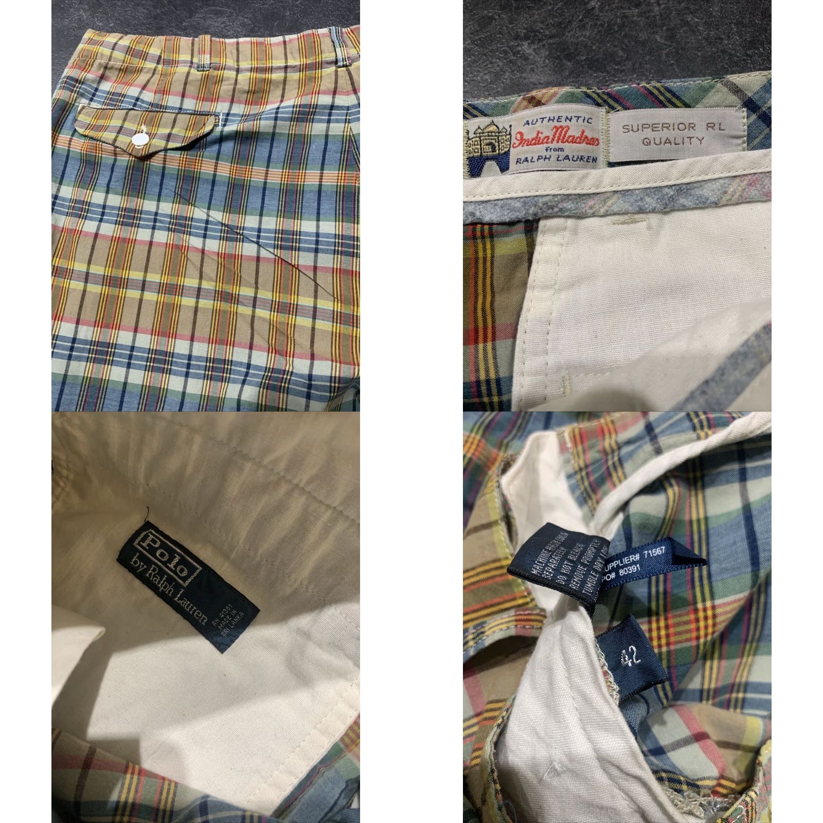 Polo Ralph Lauren Polo Ralph Lauren Mens Shorts 42 Extra Large XL Authentic Vintage India Madras Plaid Size US XL / EU 56 / 4 - 8 Thumbnail