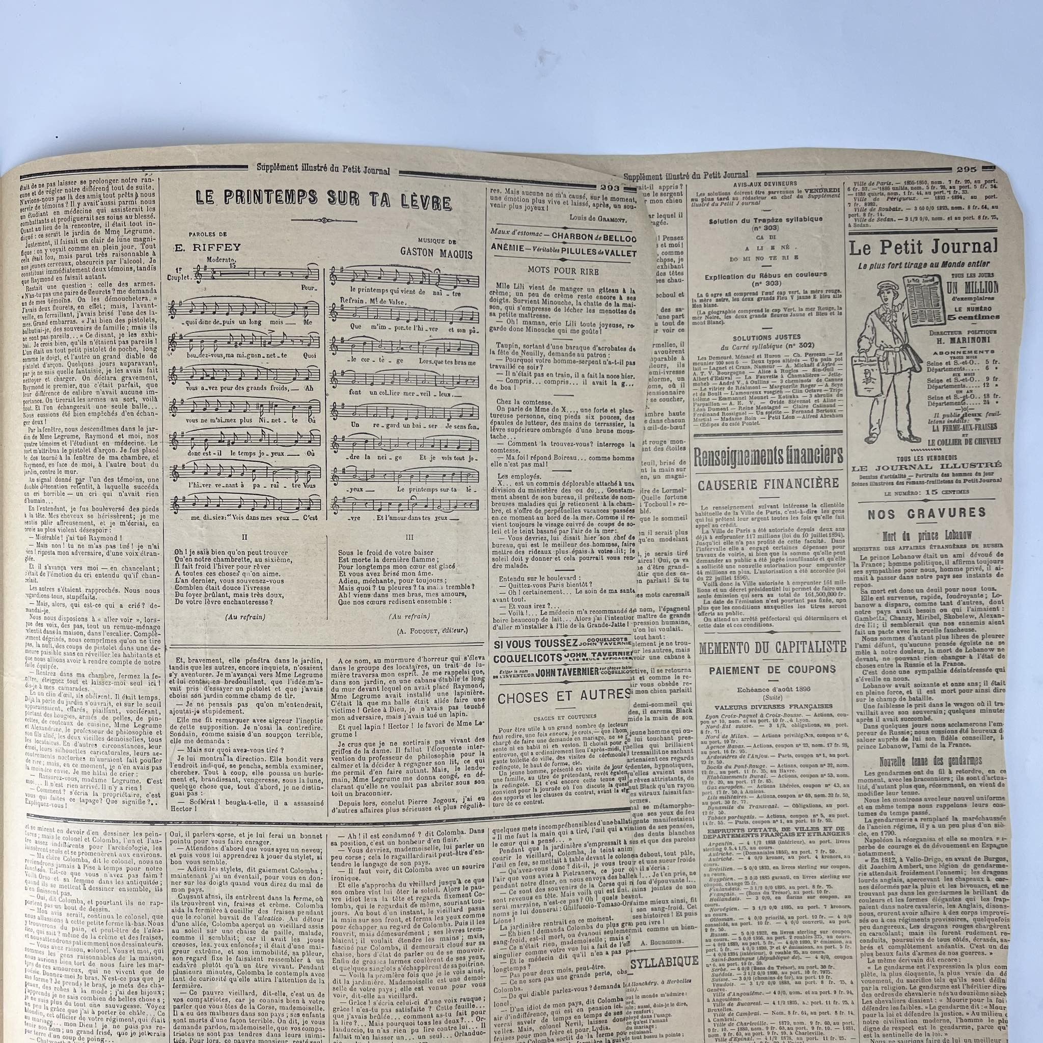 Other 1896 old France Newspaper Le Petit Journal Death of Minister Size ONE SIZE - 4 Thumbnail