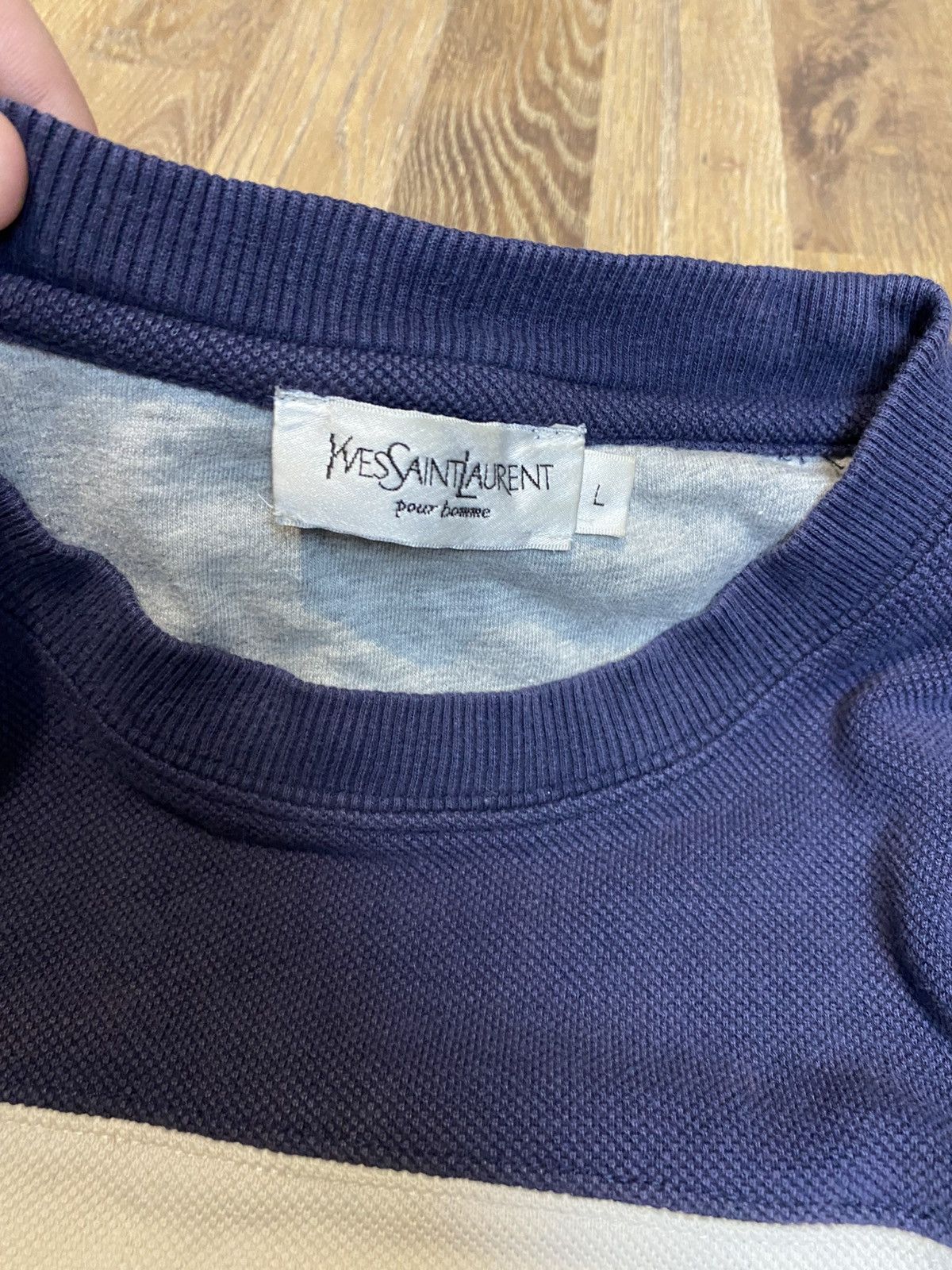 Vintage × Yves Saint Laurent Vintage YSL Yves Saint Laurent Stripped Sweatshirt Size US L / EU 52-54 / 3 - 14 Thumbnail