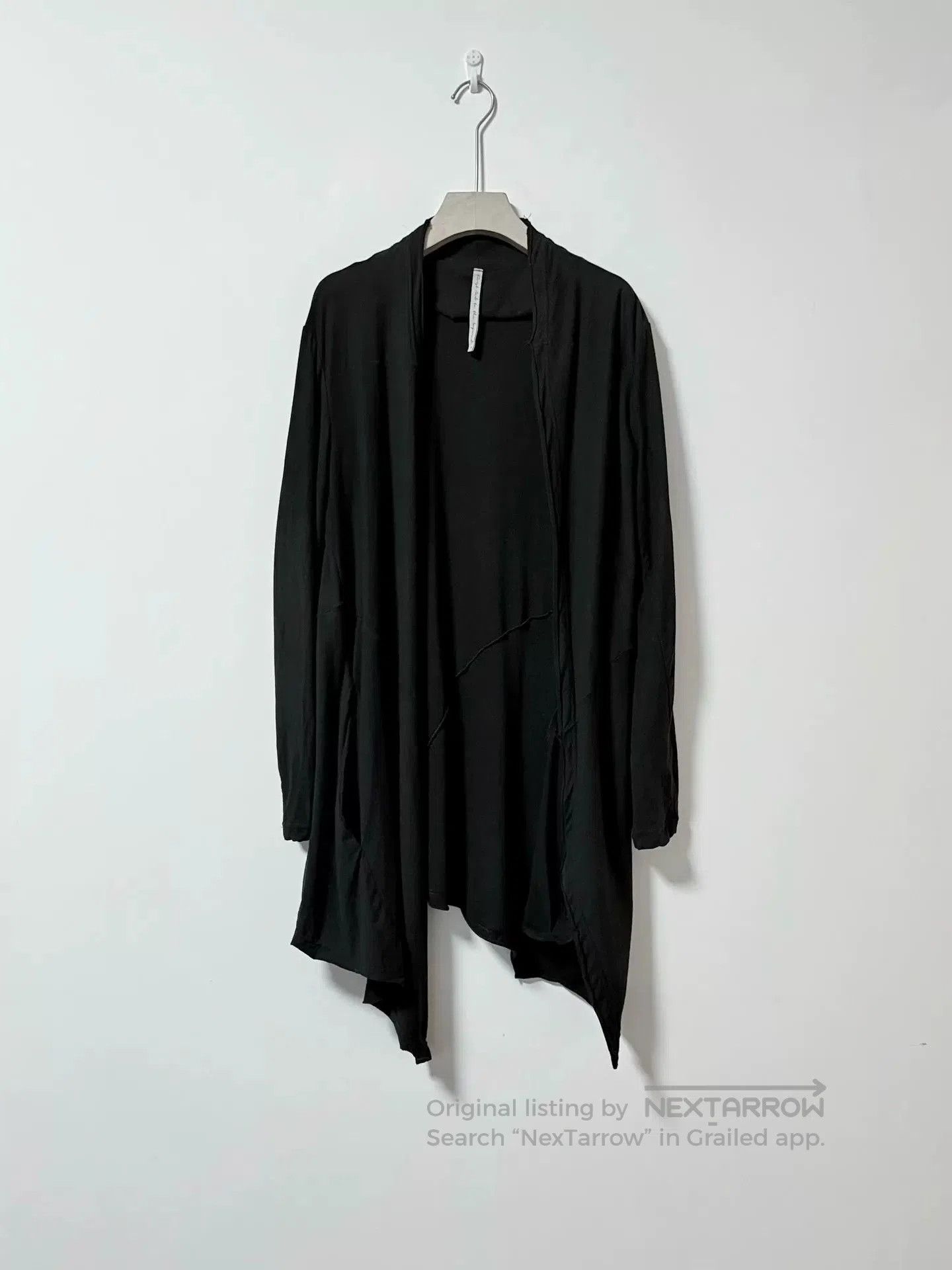 First Aid To The Injured Black Asymmetrical Edge Hoodie Cardigan. Size US L / EU 52-54 / 3 - 1 Thumbnail