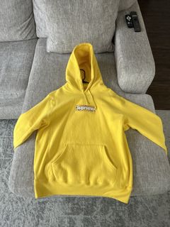 Yellow Supreme Bandana Box Logo Hooded Sweatshirt