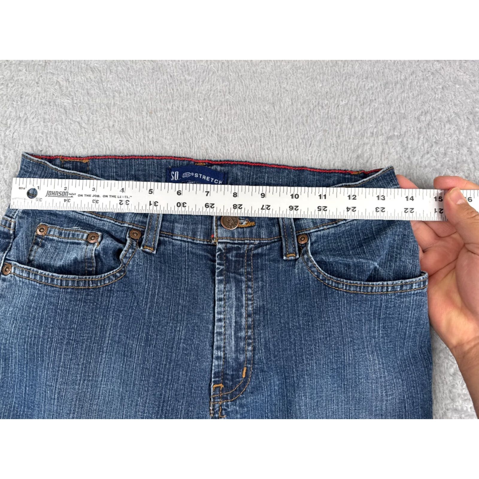 Denime VINTAGE SO Women Jeans Flared 5 Pocket Cotton Blend Mid Rise 27x32 Blue Denim Size 27" / US 4 / IT 40 - 5 Thumbnail