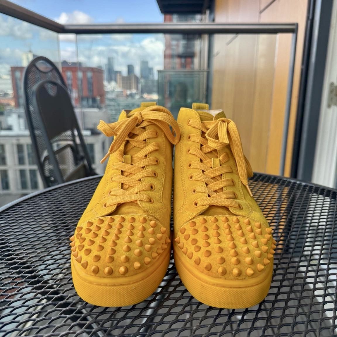 Christian Louboutin Christian Louboutin Louis Spikes – Yellow Suede – EU 43.5 Size US 9.5 / EU 42-43 - 4 Thumbnail