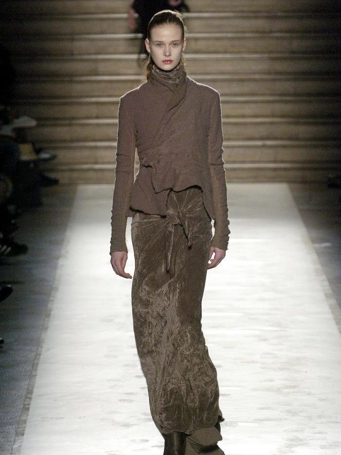 Rick Owens F/W 05 Moog Velvet Tie Skirt Size 27" / US 4 / IT 40 - 1 Thumbnail