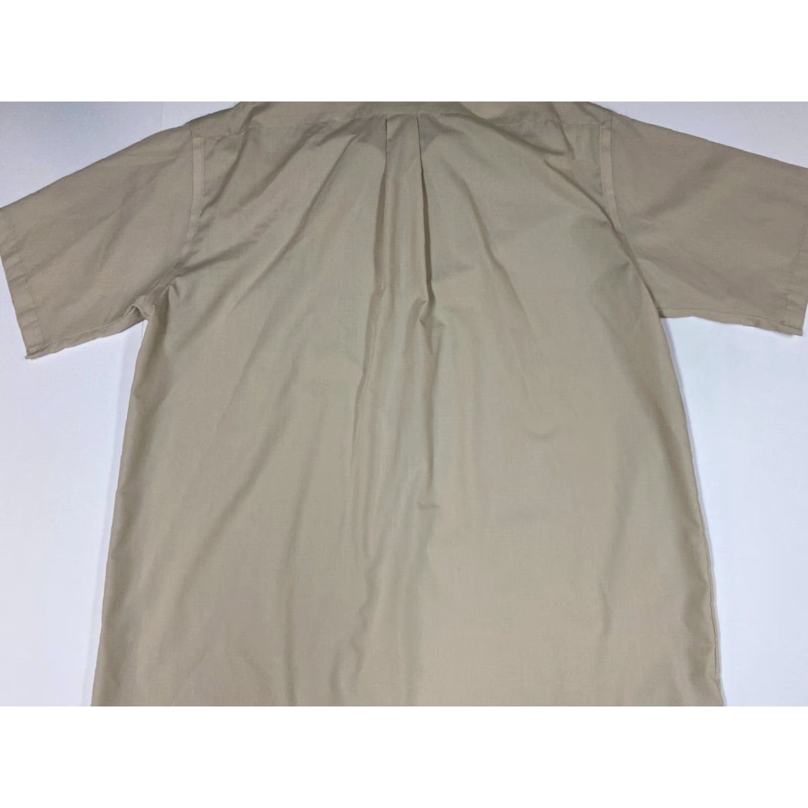 Bill Blass Bill Blass Mens Shirt 18 Beige Button-Down Short Sleeve Knit Cotton Regular with Logo Size US XXL / EU 58 / 5 - 7 Thumbnail