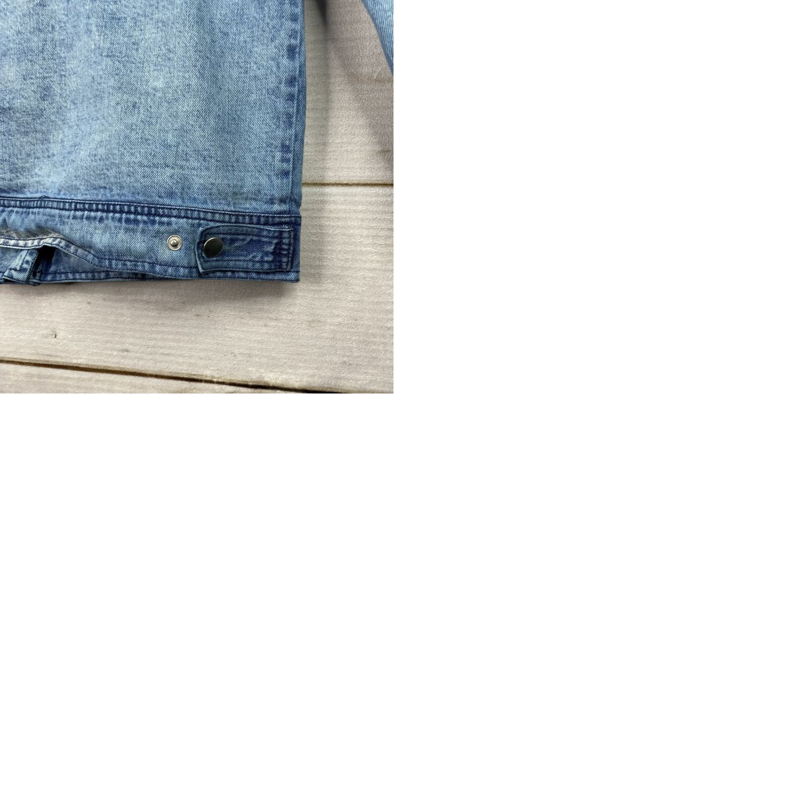 AVEC LES FILLES Avec Les Filles Jacket Womens S Denim Military Full Zip Pockets Acid Wash Blue Size S / US 4 / IT 40 - 9 Thumbnail