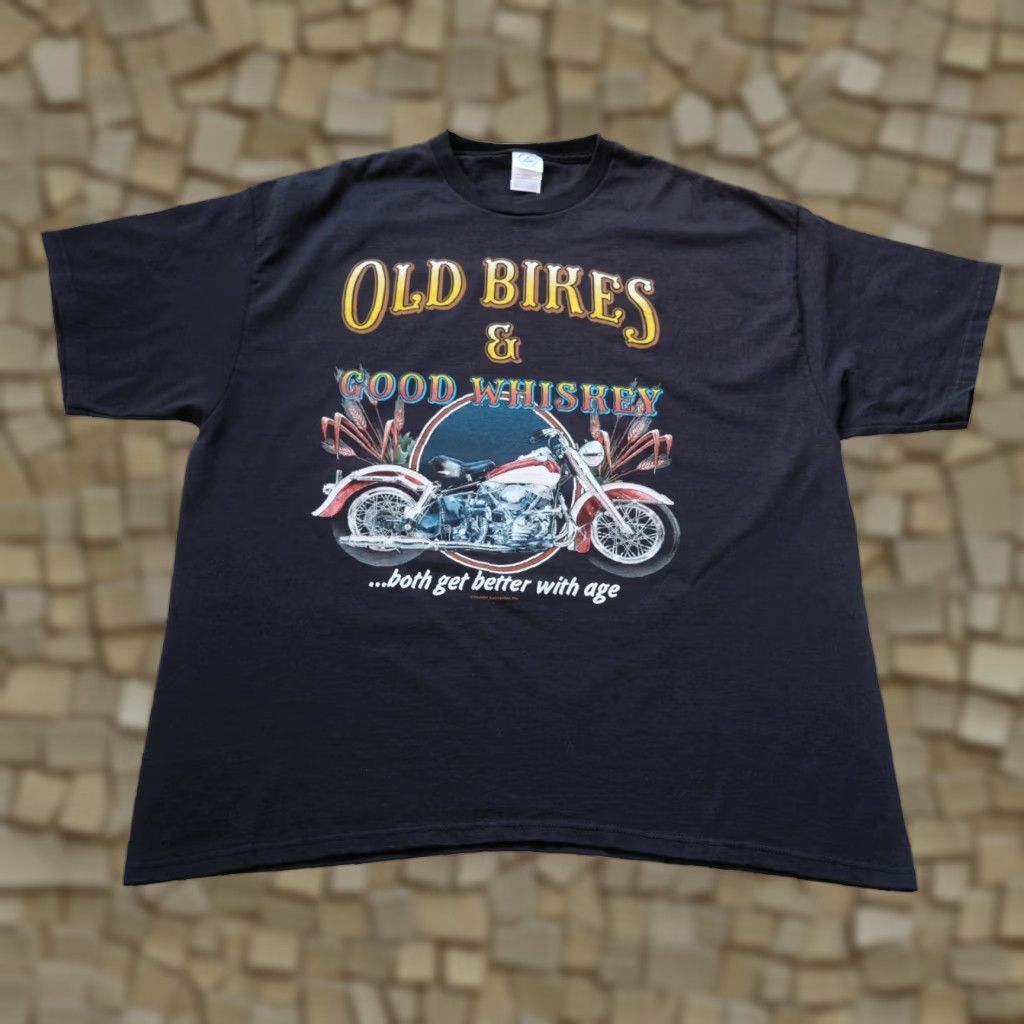 Delta VINTAGE Delta 90s Graphic T-Shirt Black Sz 2XL Adult Mens Motorcycles Old Bikes Good Whiskey Graphic Print Crew Neck Short Sleeve Size US XXL / EU 58 / 5 - 1 Thumbnail