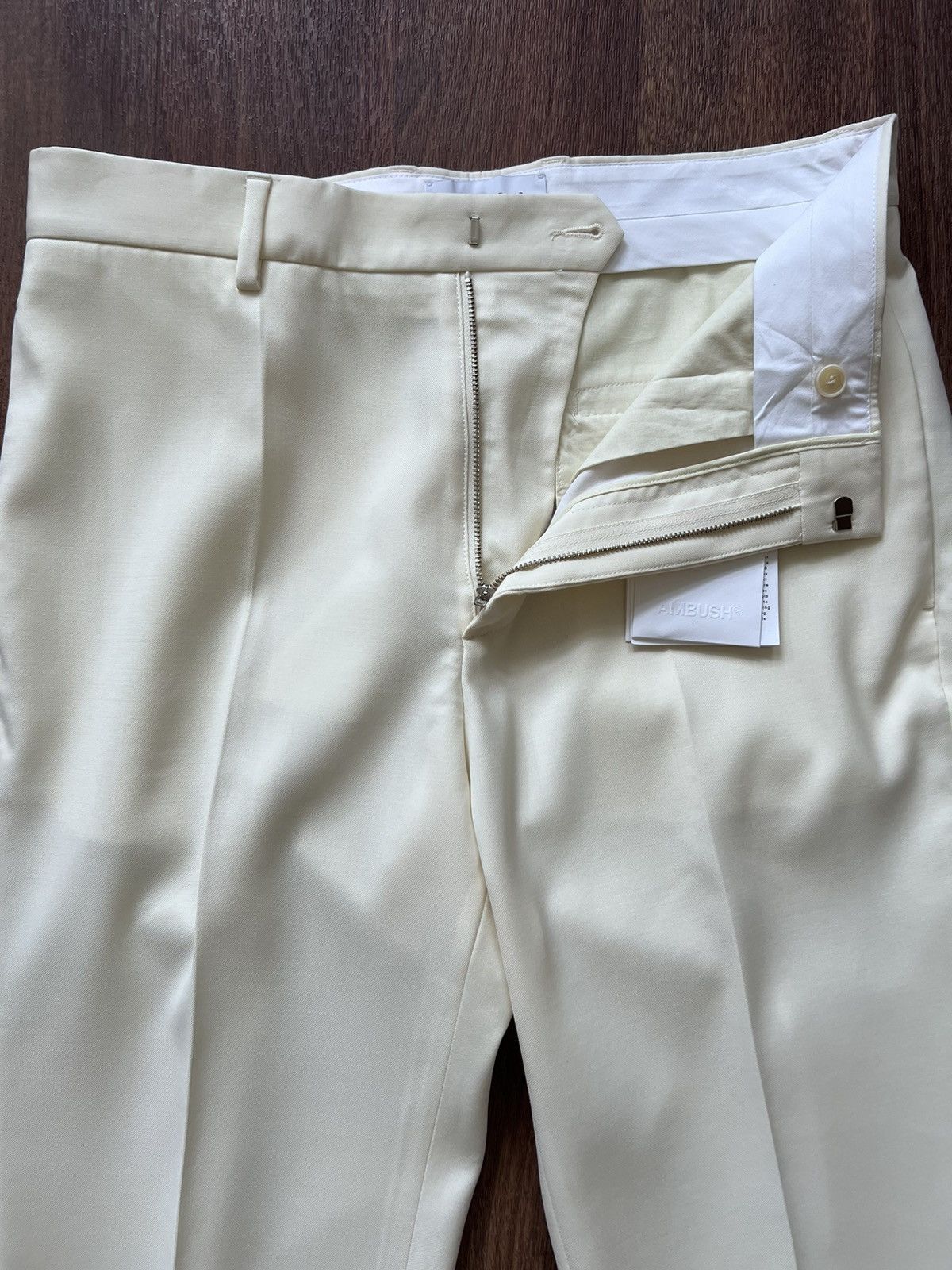 Ambush Design $1K ivory wool trousers/pants, IT50/US34, made in Italy Size US 34 / EU 50 - 9 Thumbnail