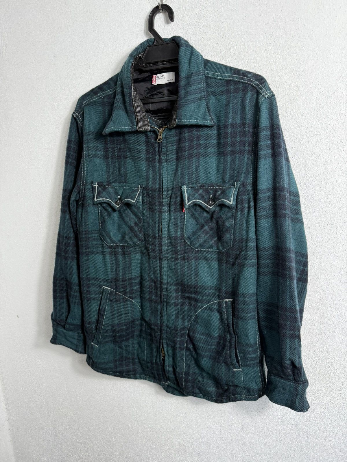 Levi's LEVIS RED TAB CASUAL LIGHT JACKET GREEN PLAID WESTERN STYLE Size US M / EU 48-50 / 2 - 3 Thumbnail