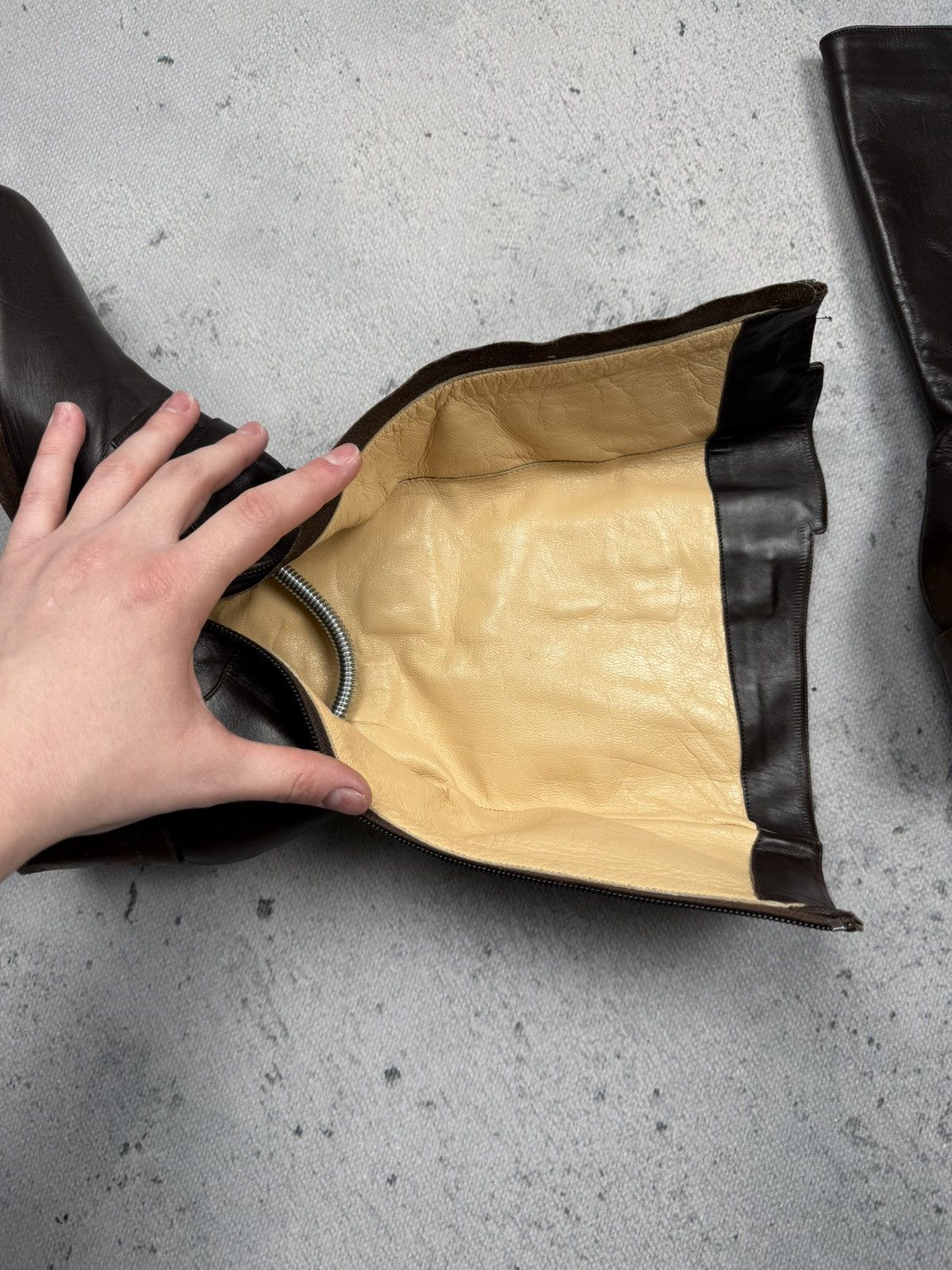 If Six Was Nine Vintage Italian Brown Leather Riding Boots Buckle Straps y2k Size US 7.5 / IT 37.5 - 16 Thumbnail