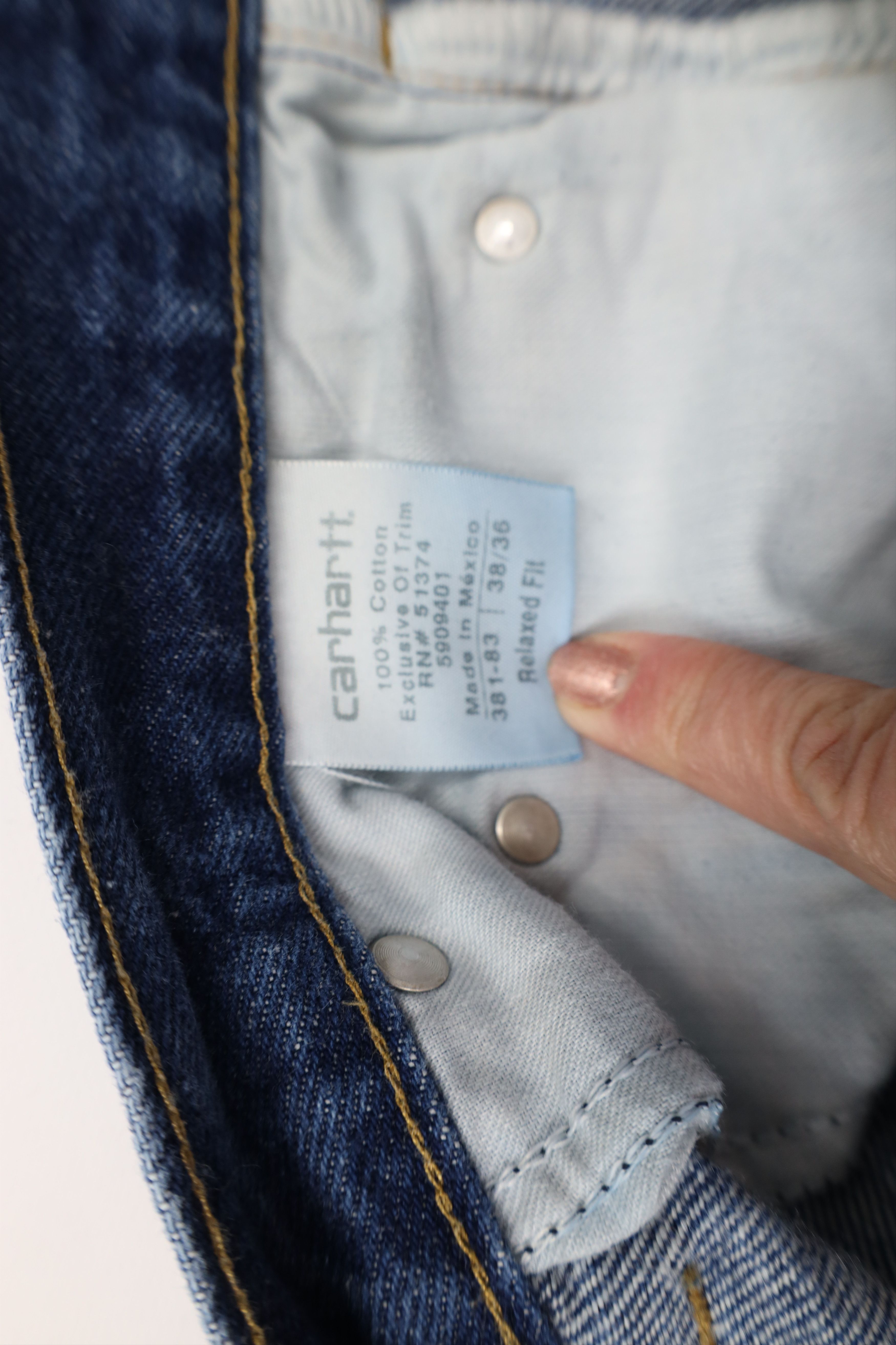 Carhartt × Vintage Vintage Carhartt Spell Out Relaxed Fit Denim Jeans Blue Size US 38 / EU 54 - 9 Thumbnail