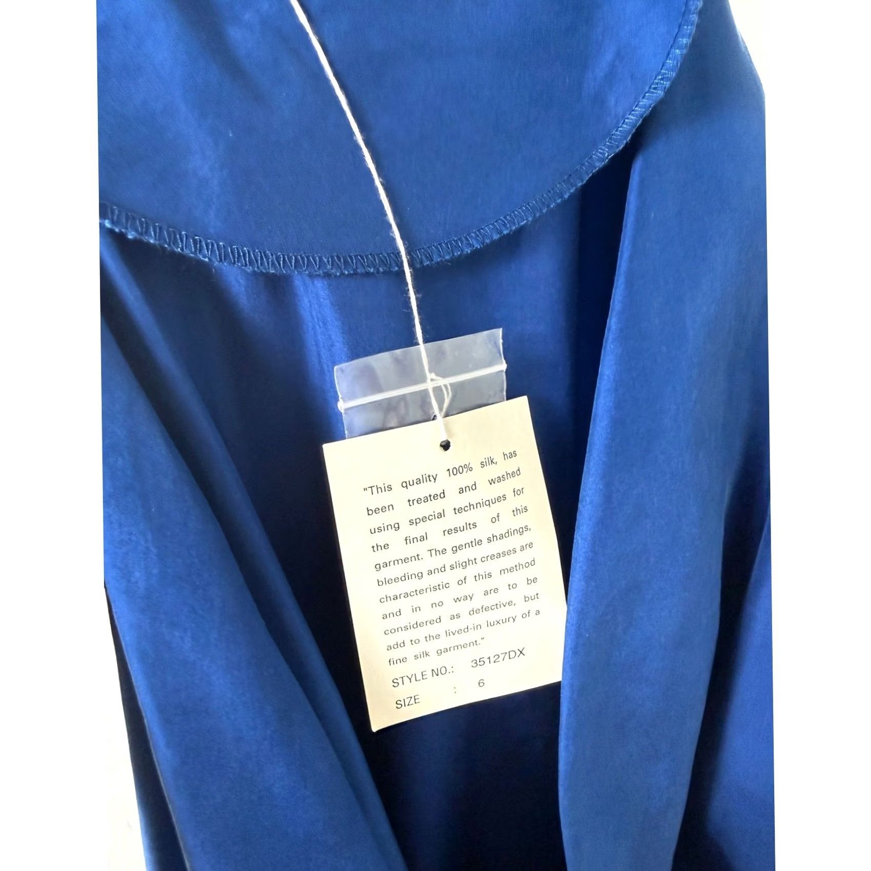 Vintage VINTAGE Shangrila Silks Dress S Blue NOS 80s 90s Long Sleeve Tie Secretary Size S / US 4 / IT 40 - 7 Thumbnail