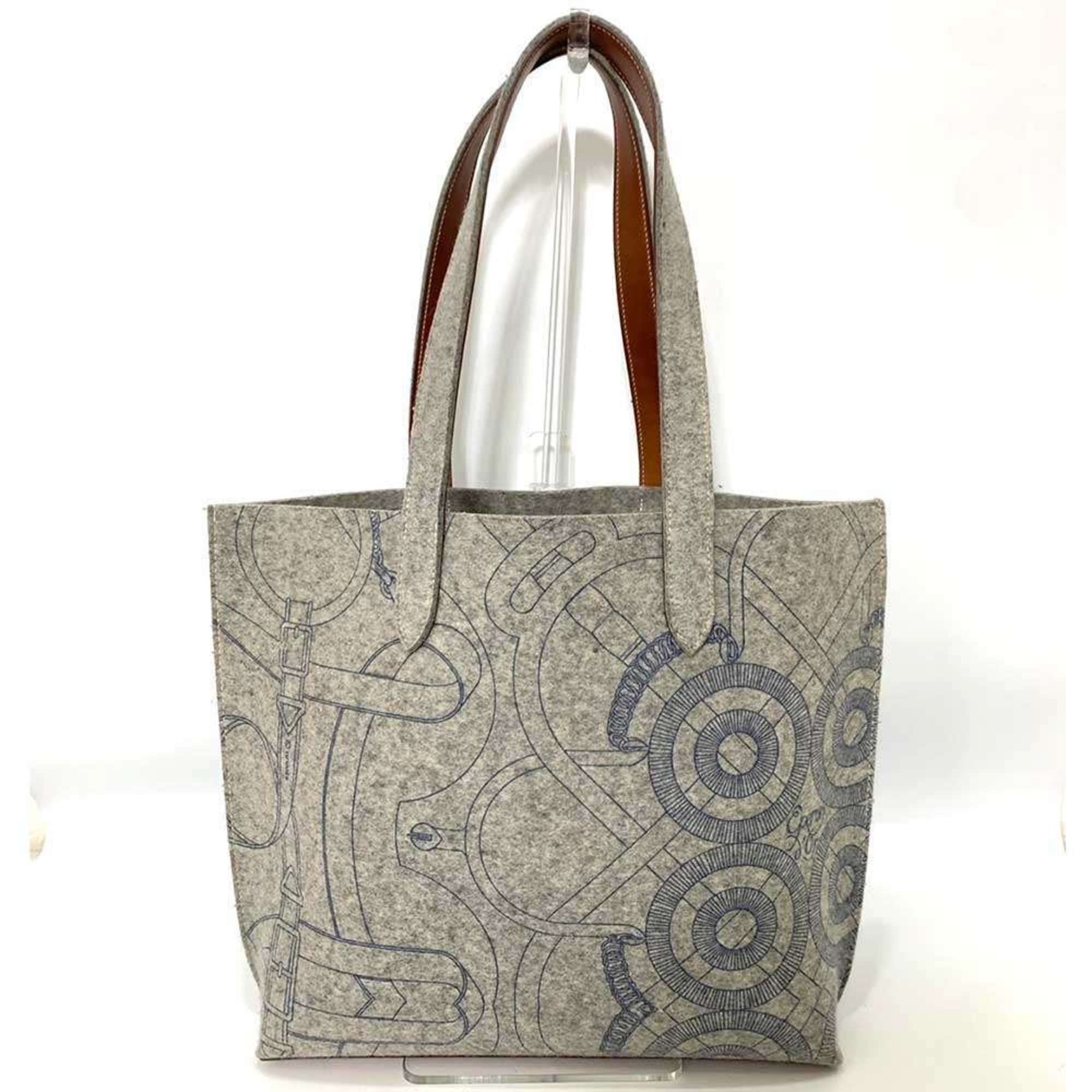 Hermes Hermes Bag Karimi MM Grey Tote for Women and Men, Felt x Leather, HERMES Size ONE SIZE - 1 Thumbnail
