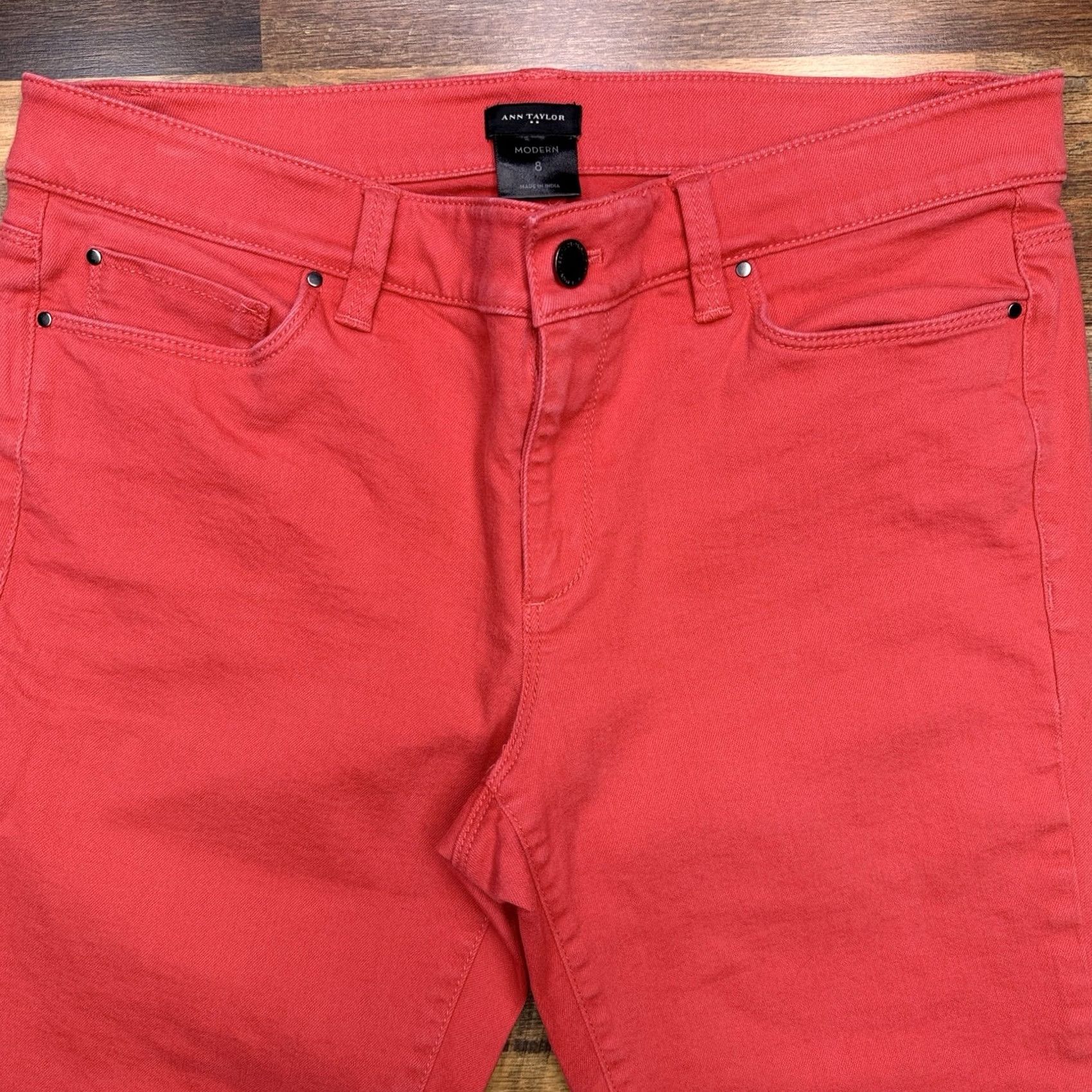 Ann Taylor Ann Taylor Jeans Ankle Womens 8 Pink Mid Rise Stretch Slim 5-Pocket Denim City Modern Fit Size 30" / US 8 / IT 44 - 3 Thumbnail
