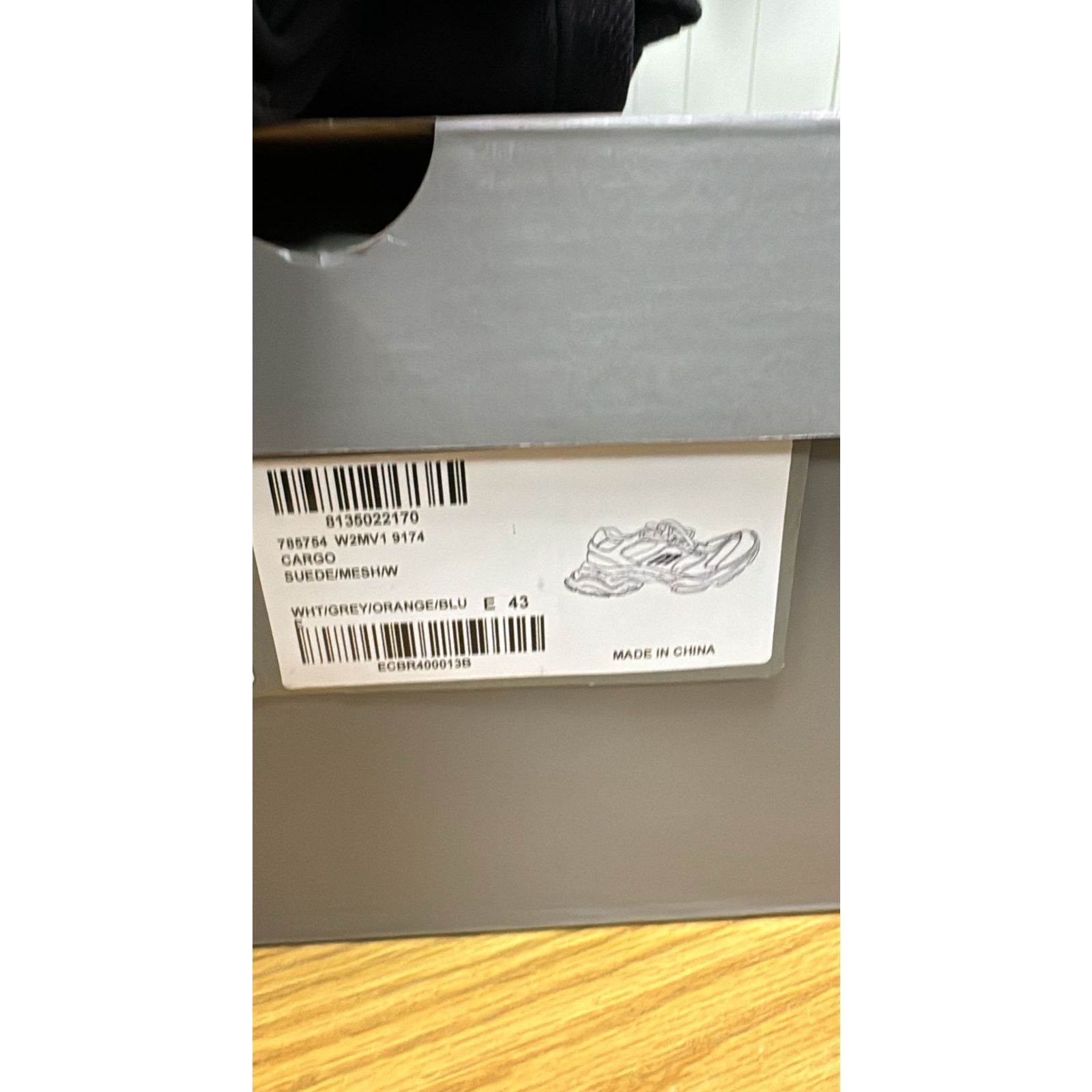 Balenciaga o1rshd1 Cargo Suede Low-Top Sneakers White/Grey/Orange/Blue Size US 10 / EU 43 - 23 Thumbnail
