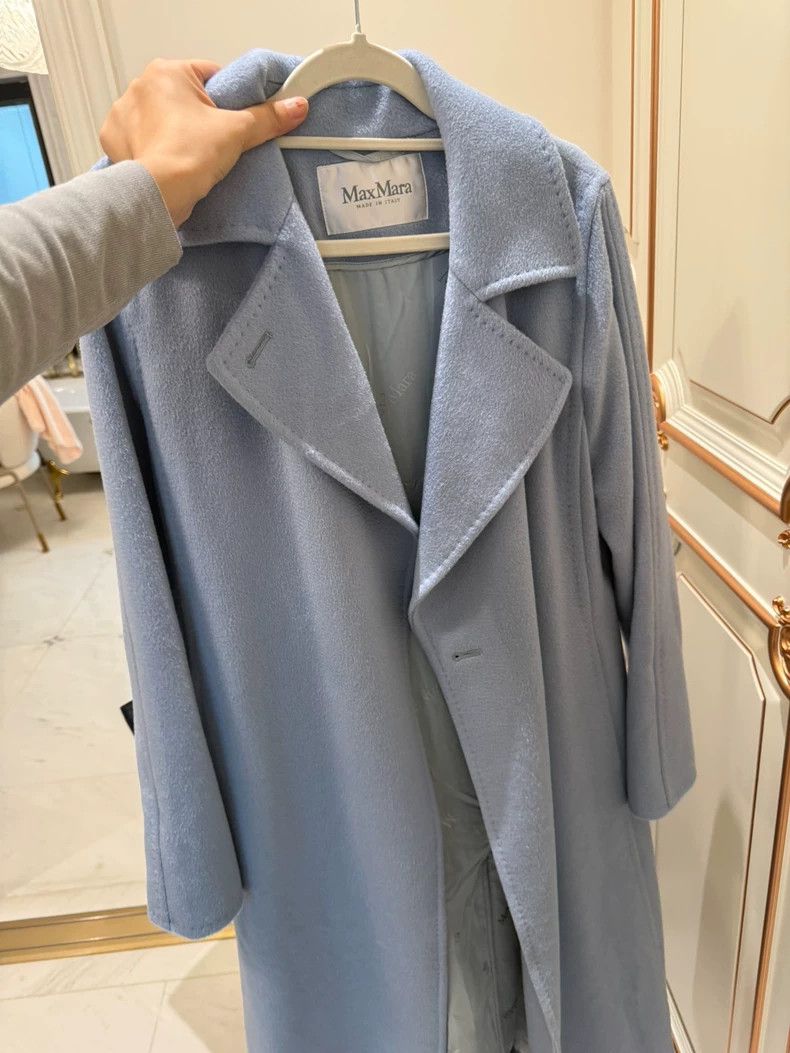 Max Mara Max Mara Sky Blue Camel Coat Size S / US 4 / IT 40 - 1 Thumbnail