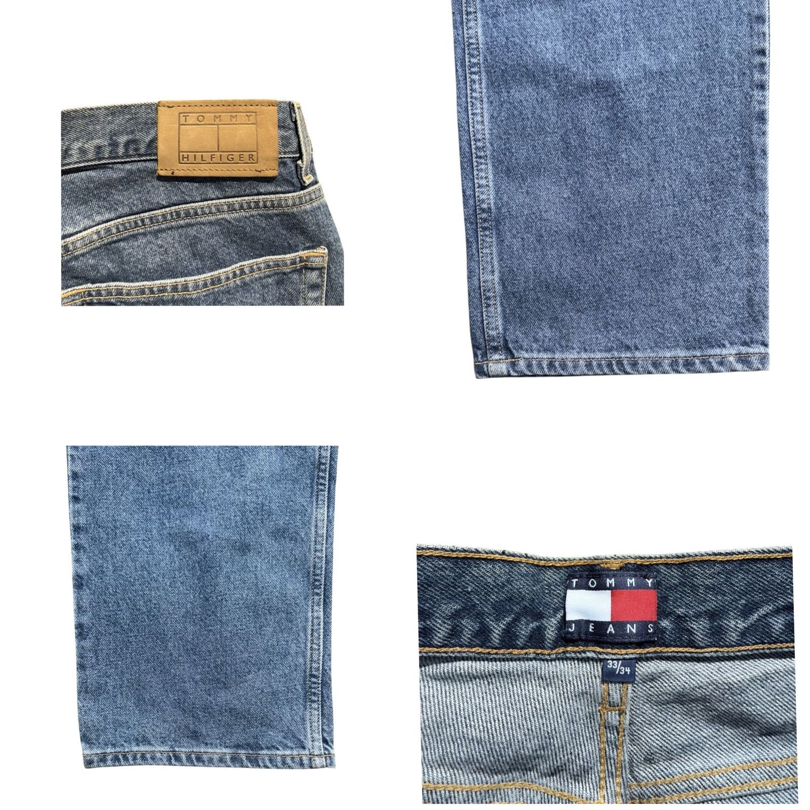 Tommy Hilfiger VINTAGE Tommy Hilfiger Jeans Wide-Leg 90s 33x34 Light Wash Blue RARE Mens Size US 33 - 8 Thumbnail