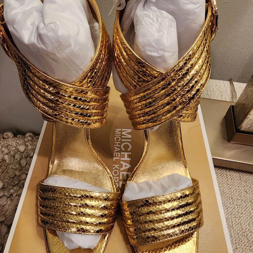 Michael Kors Michael Michael Kors Remi Sandal Metallic Leather Size US 9.5 / IT 39.5 - 4 Thumbnail