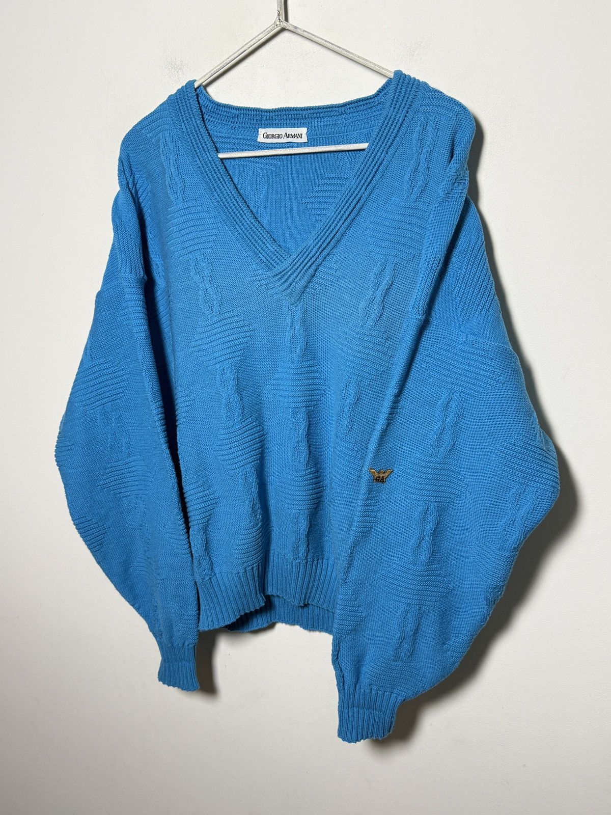Giorgio Armani Vintage Giorgio Armani V-neck sweater erd chrome Size US M / EU 48-50 / 2 - 2 Thumbnail