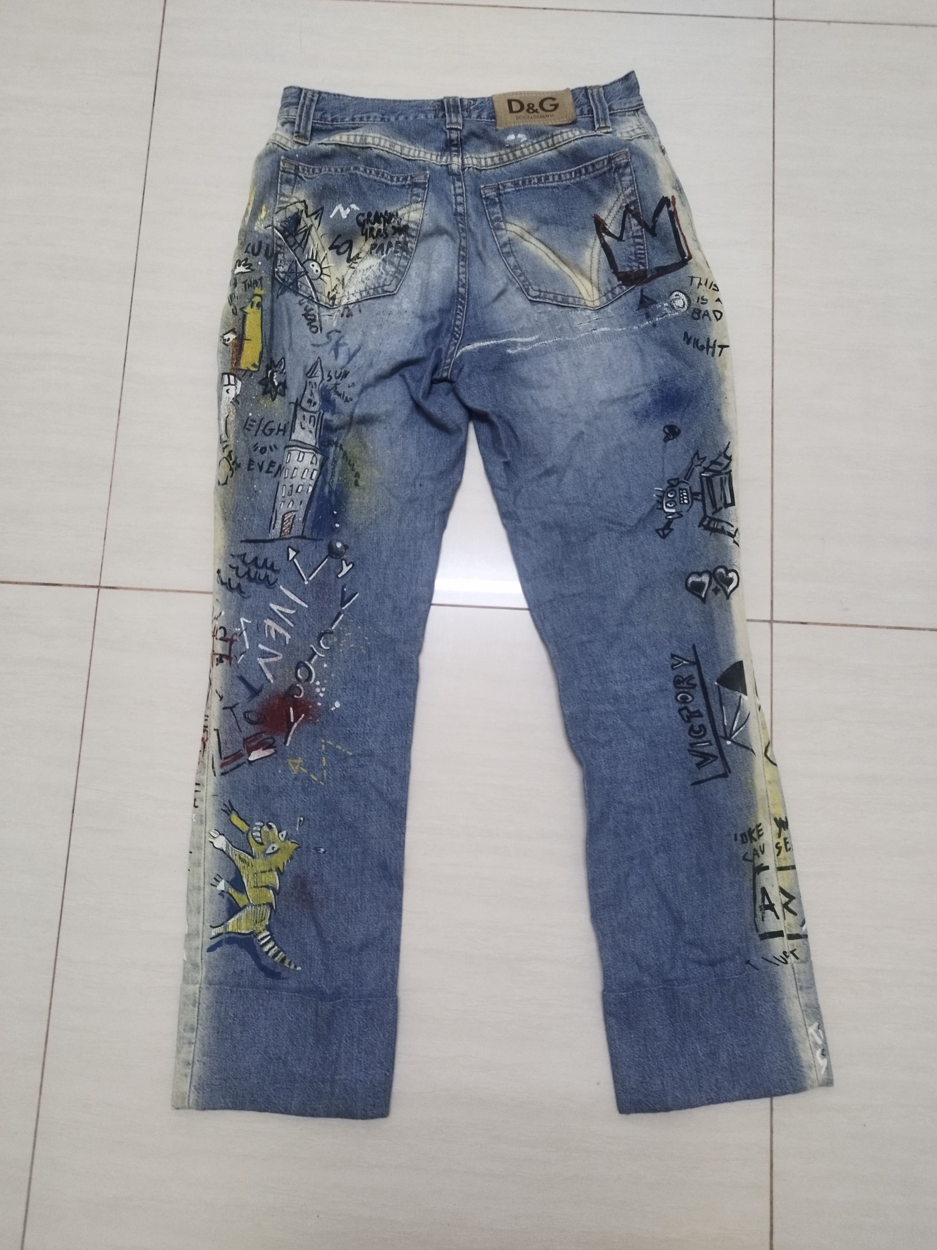 Dolce & Gabbana Dolce & Gabbana 2000s Graffiti Jean-Micheal Basquiat Jeans Size 28" / US 6 / IT 42 - 4 Thumbnail