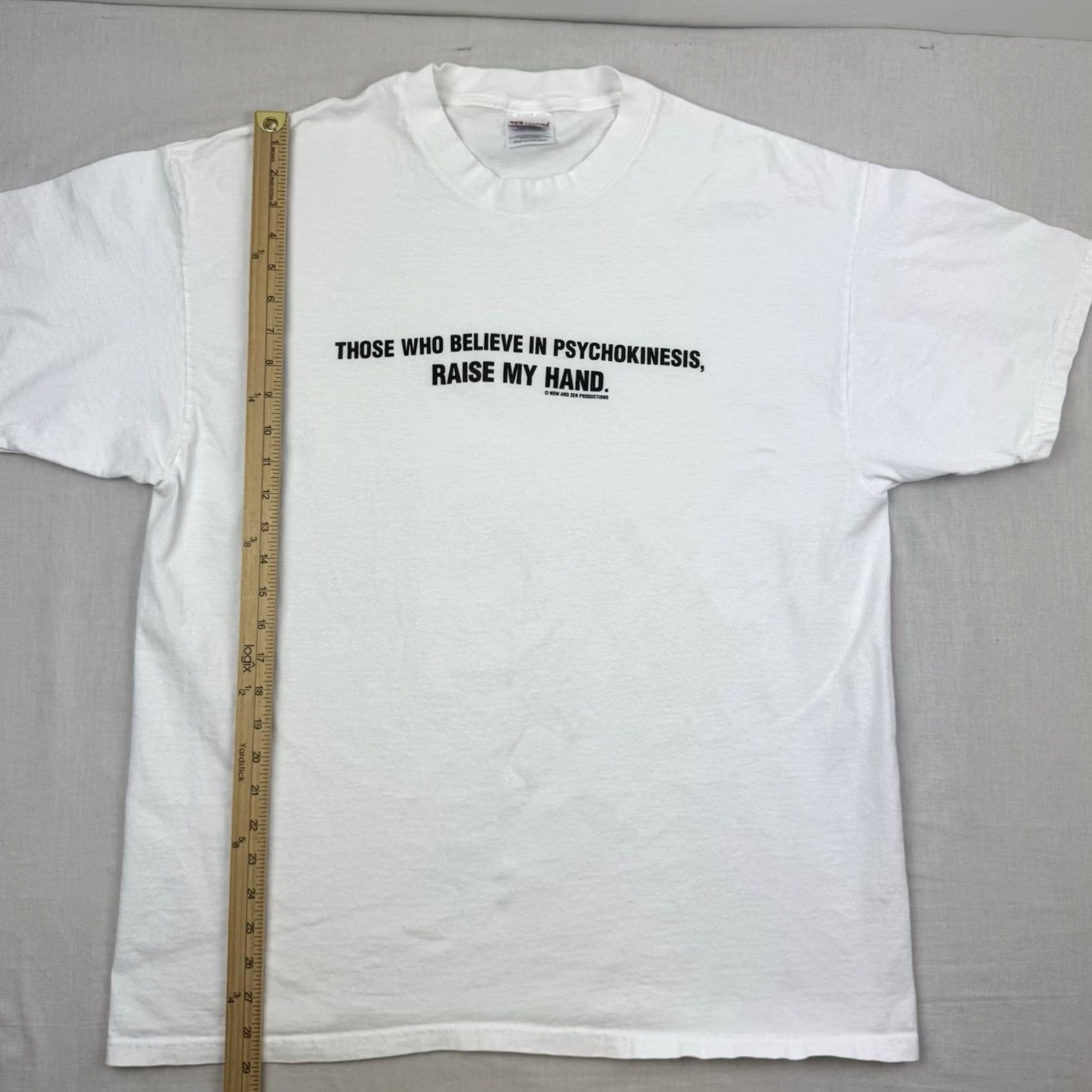 Hanes VINTAGE Hanes T-Shirt Mens XL White Funny Psychokinesis 90s Y2K Humor Graphic Tee Size US XL / EU 56 / 4 - 6 Thumbnail