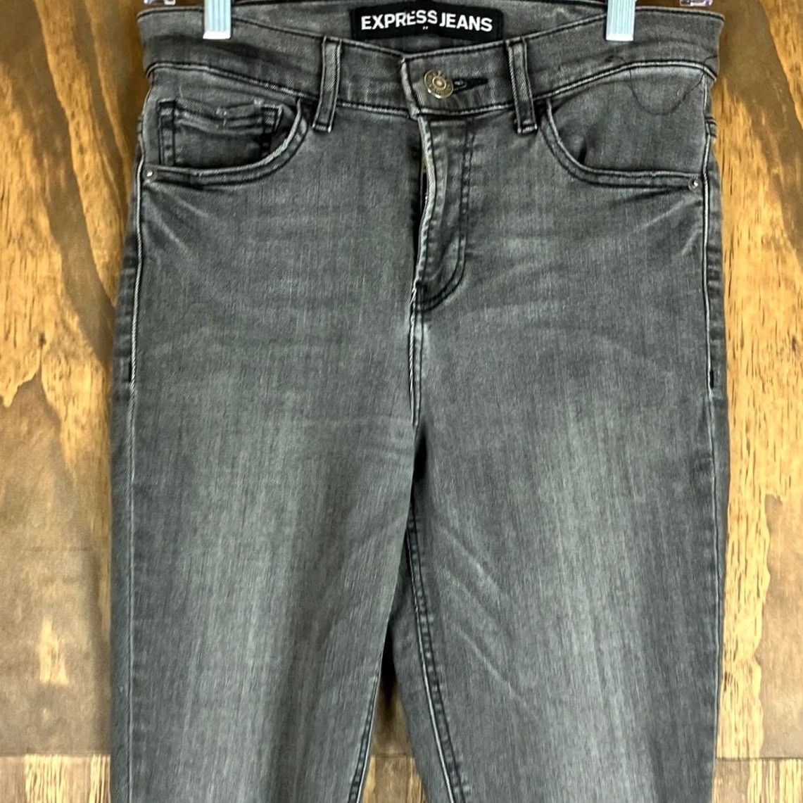 Express Express Womens Jeans Black High Rise Ankle Legging Distressed 6R Jeans Size 28" / US 6 / IT 42 - 2 Thumbnail