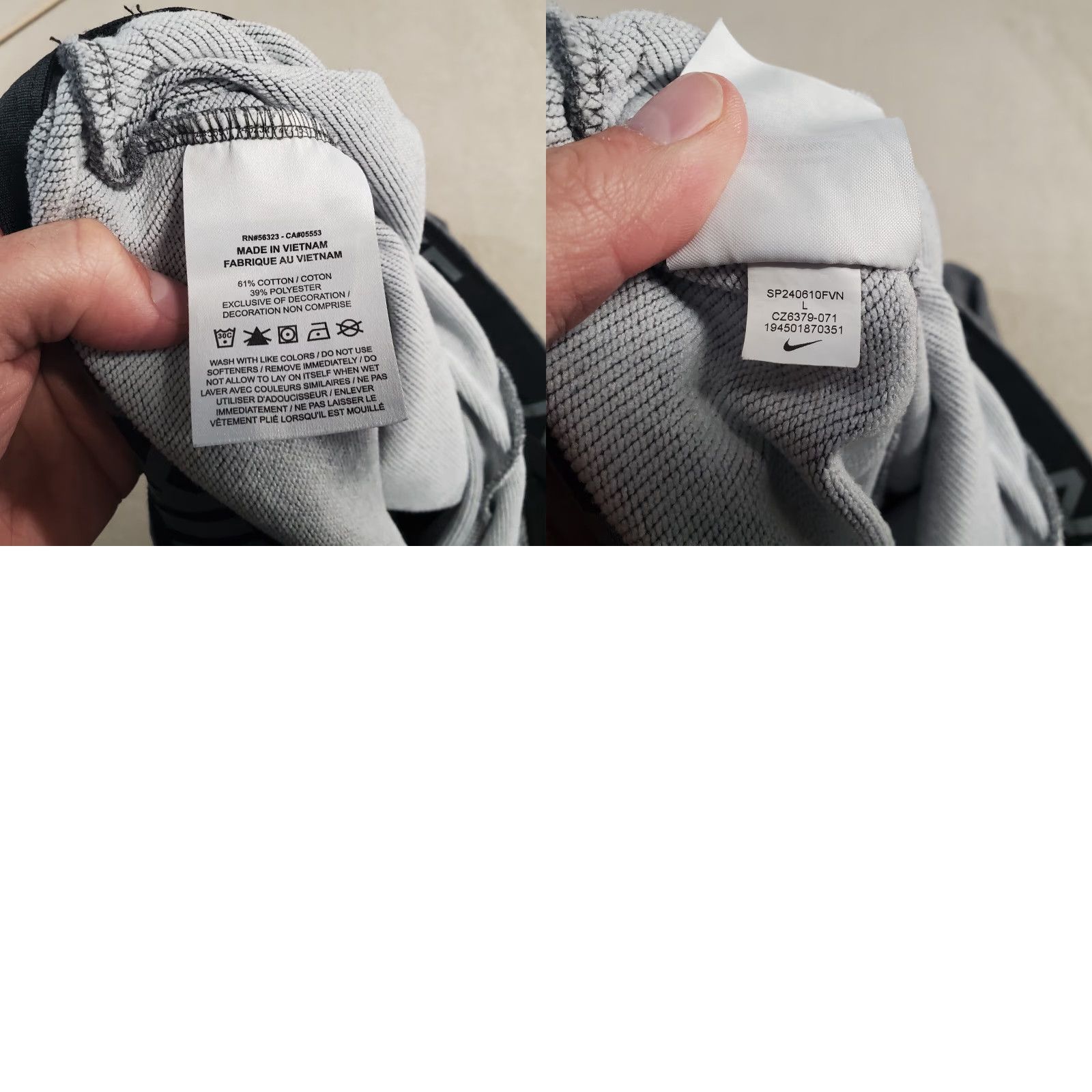 Nike Nike Pants Mens Large Gray Dri Fit Training Joggers Track Tapered CZ6379 071 Size US 33 - 9 Thumbnail