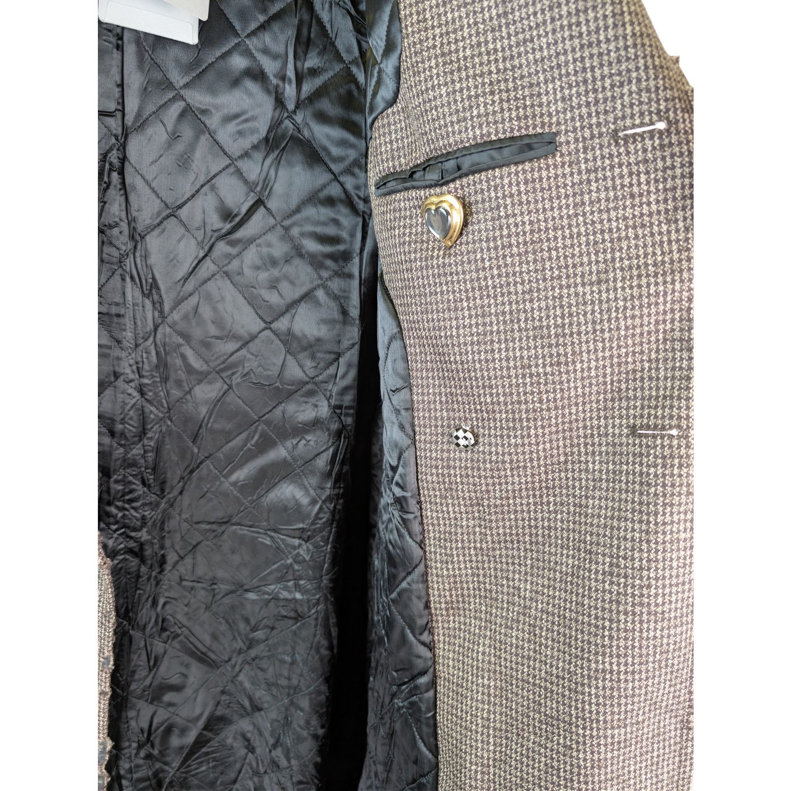 Balenciaga o1rshd1 CCRAB Heather Wool Houndstooth Coat in Coffee/Beige Size XS / US 0-2 / IT 36-38 - 8 Thumbnail
