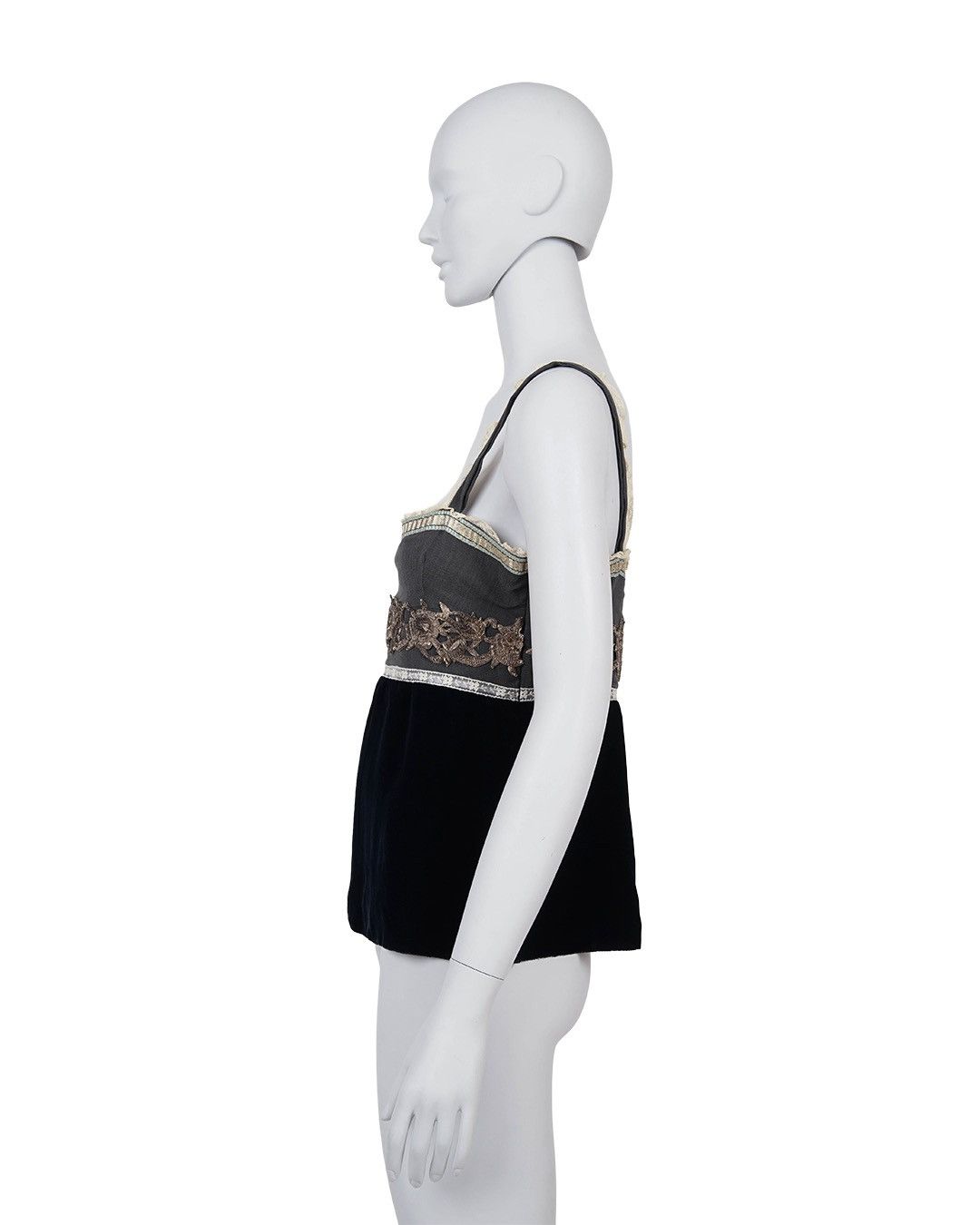 Miu Miu Miu Miu F/W2004 Lace/Velvet Tank Top Size S / US 4 / IT 40 - 6 Thumbnail