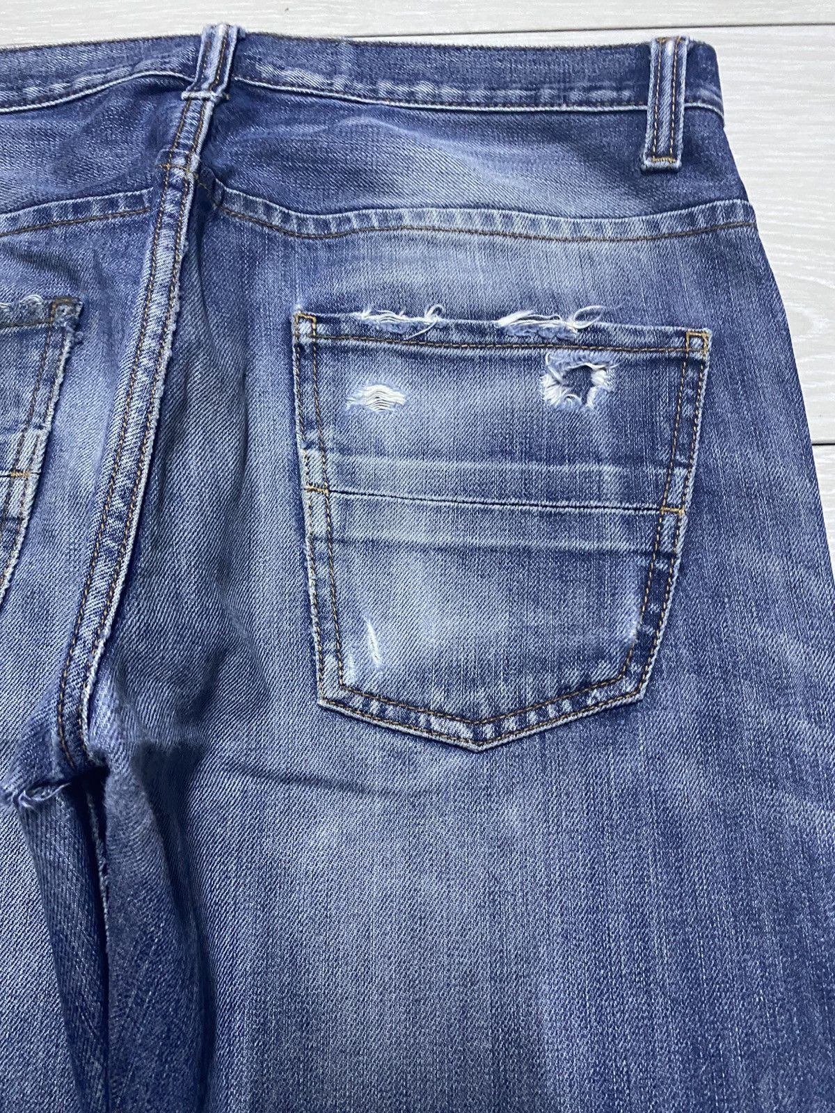 Ring Milano Vintage Ring Milano Blue Wash Distressed Skinny Jeans Size US 31 - 6 Thumbnail