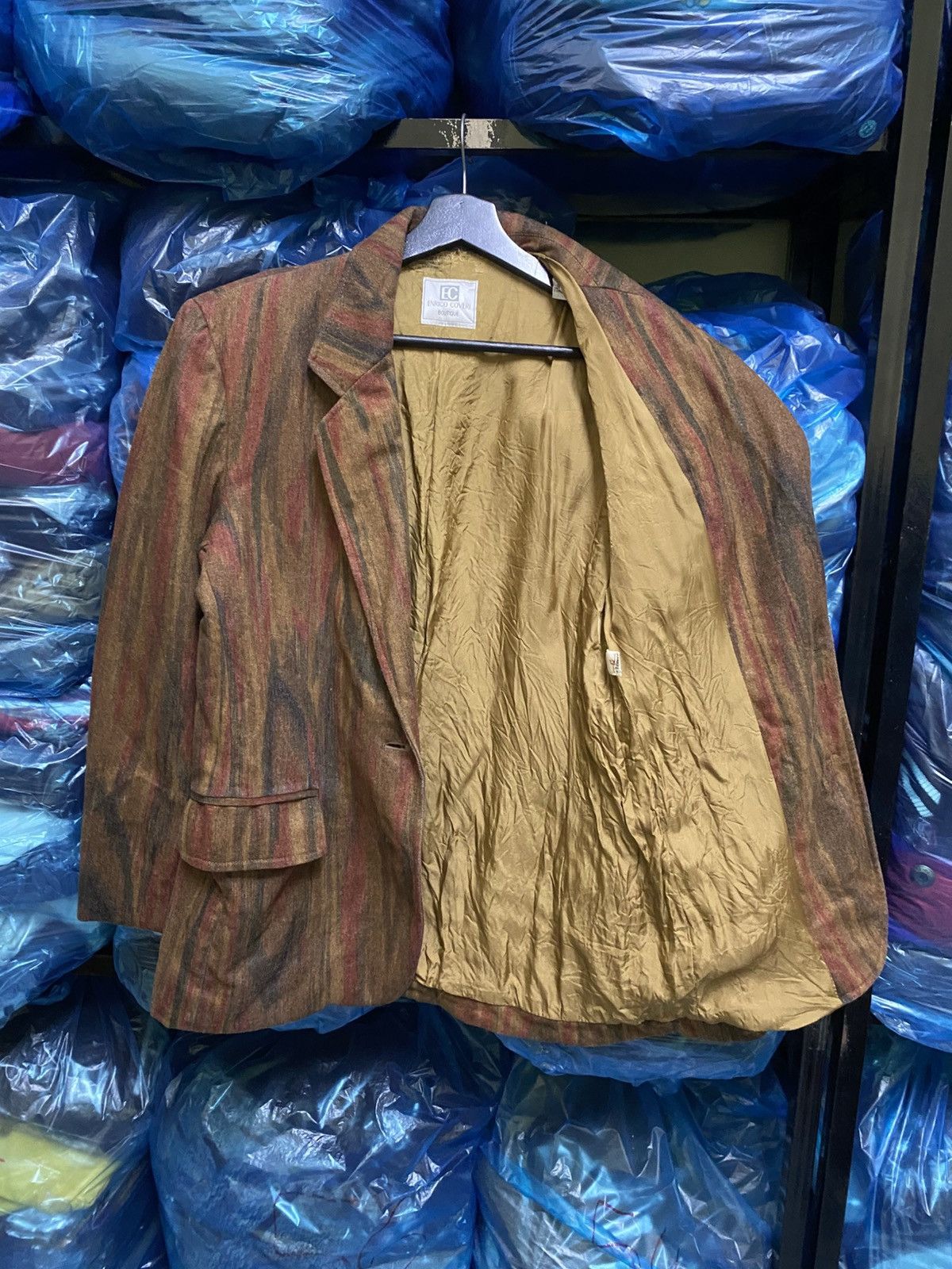 Enrico Coveri Vintage Enrico Coveri Boutique Striped Wool Blazer Italy 80s Size US M / EU 48-50 / 2 - 11 Thumbnail