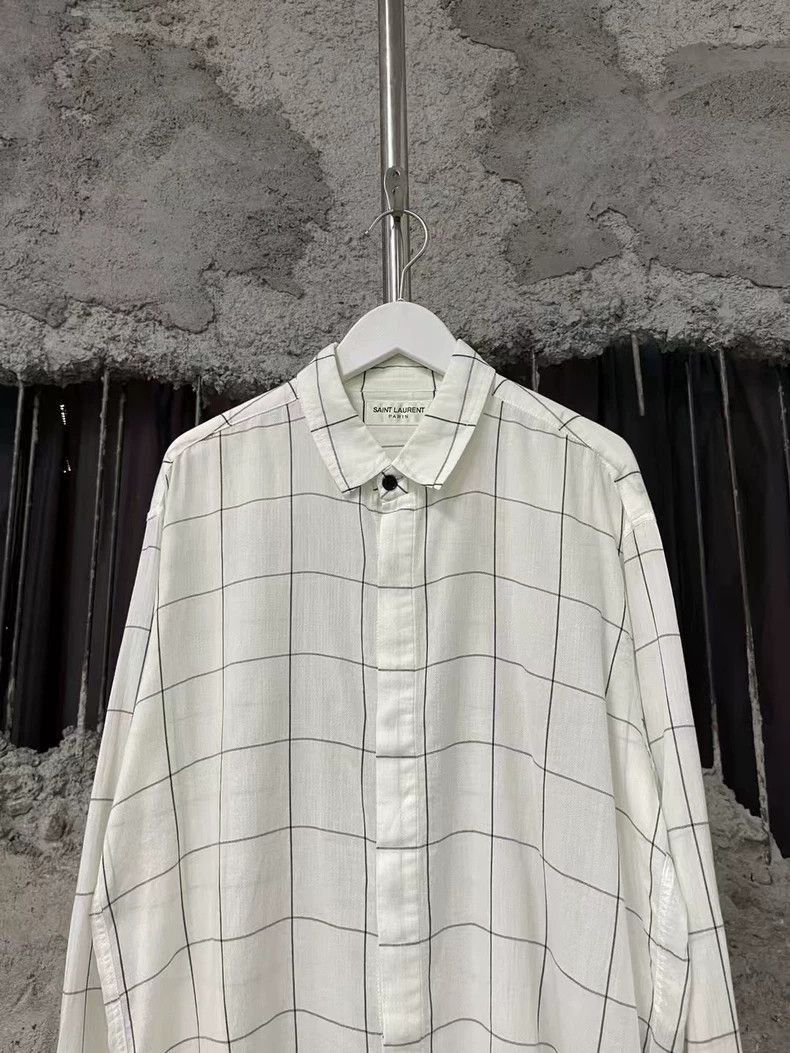 Saint Laurent Paris Saint Laurent Long Sleeve Checkered Shirt-2507 Size US S / EU 44-46 / 1 - 1 Thumbnail