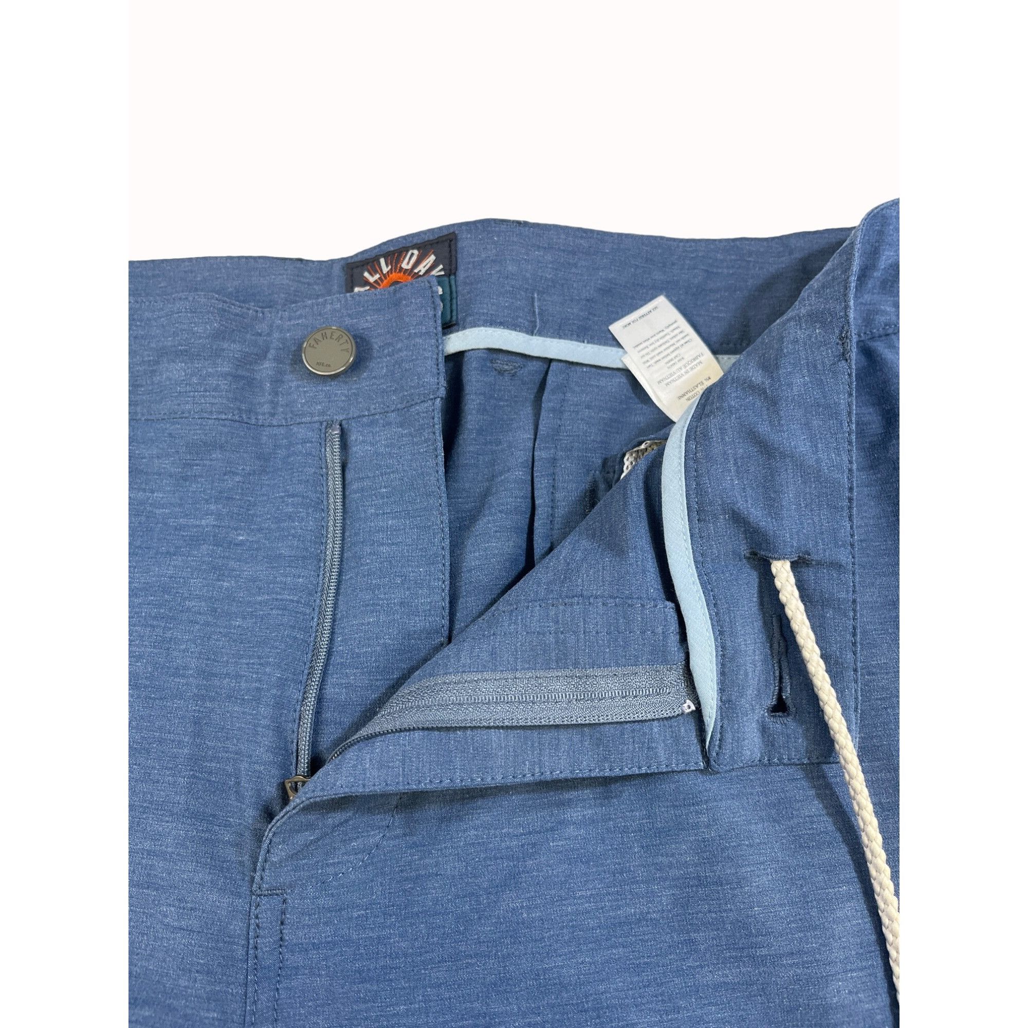 Faherty Faherty Mens Blue Loop Belt All Day Shorts Size 36 SKU 6368 Size US 36 / EU 52 - 3 Thumbnail