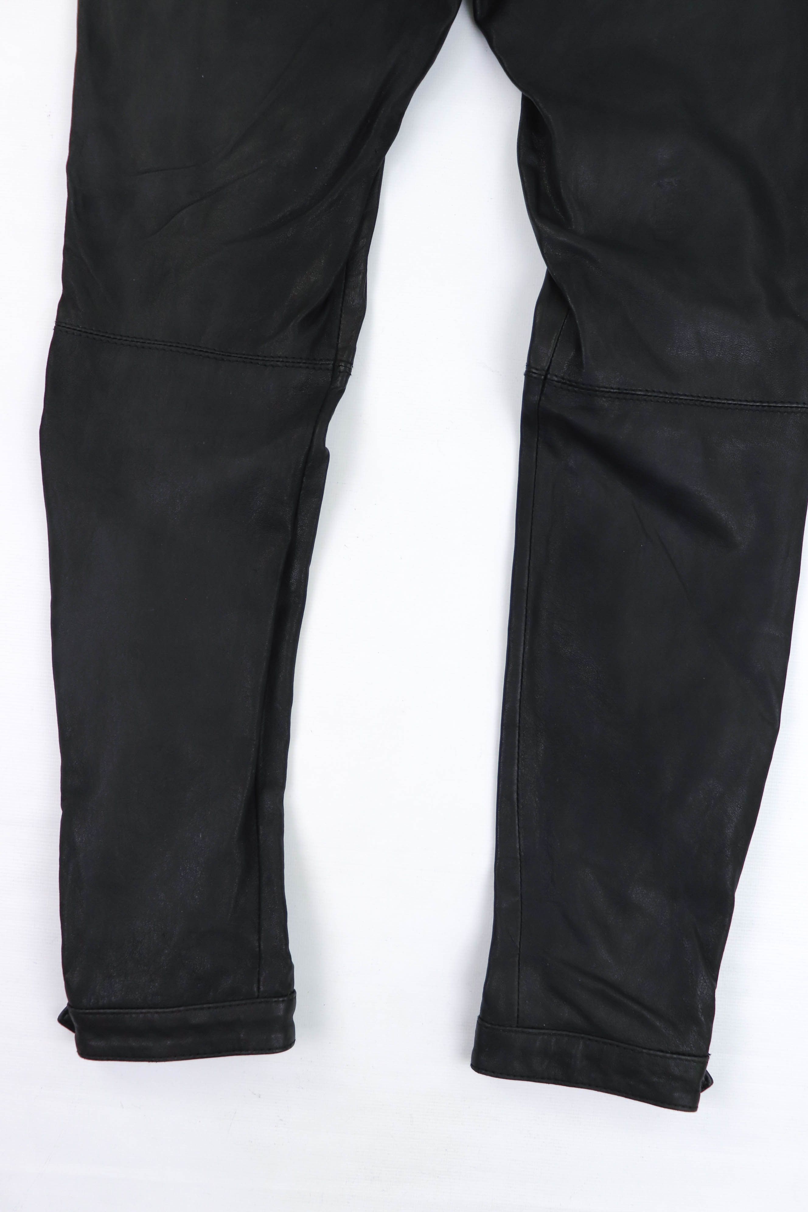 John Galliano Vintage Galliano 2000s Black Leather Zip Biker Pants Size 30" / US 8 / IT 44 - 9 Thumbnail