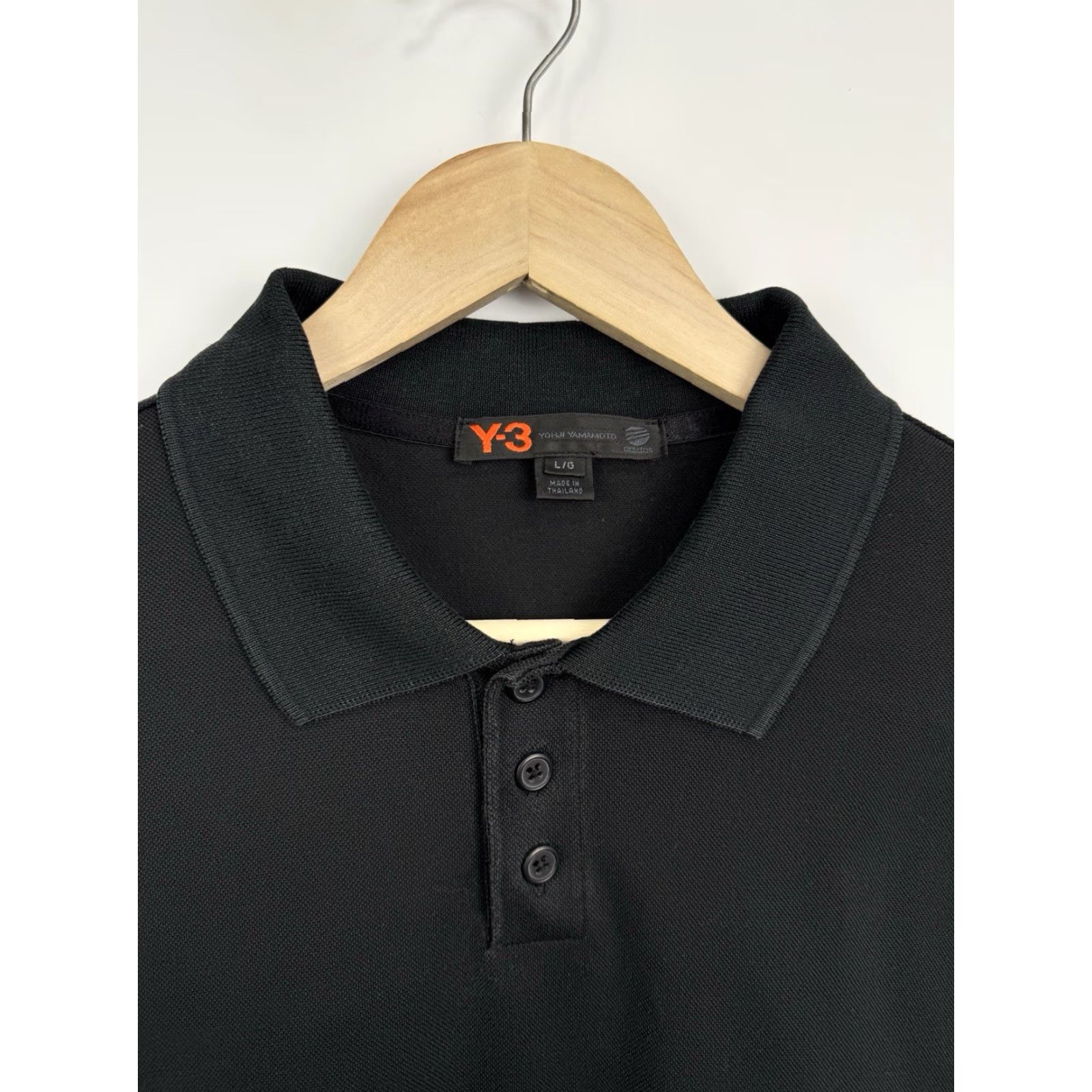 Yohji Yamamoto VINTAGE Yohji Yamamoto Y-3 Adidas Polo T-Shirt Rare Black Size L Mens Shirt Size US L / EU 52-54 / 3 - 5 Thumbnail