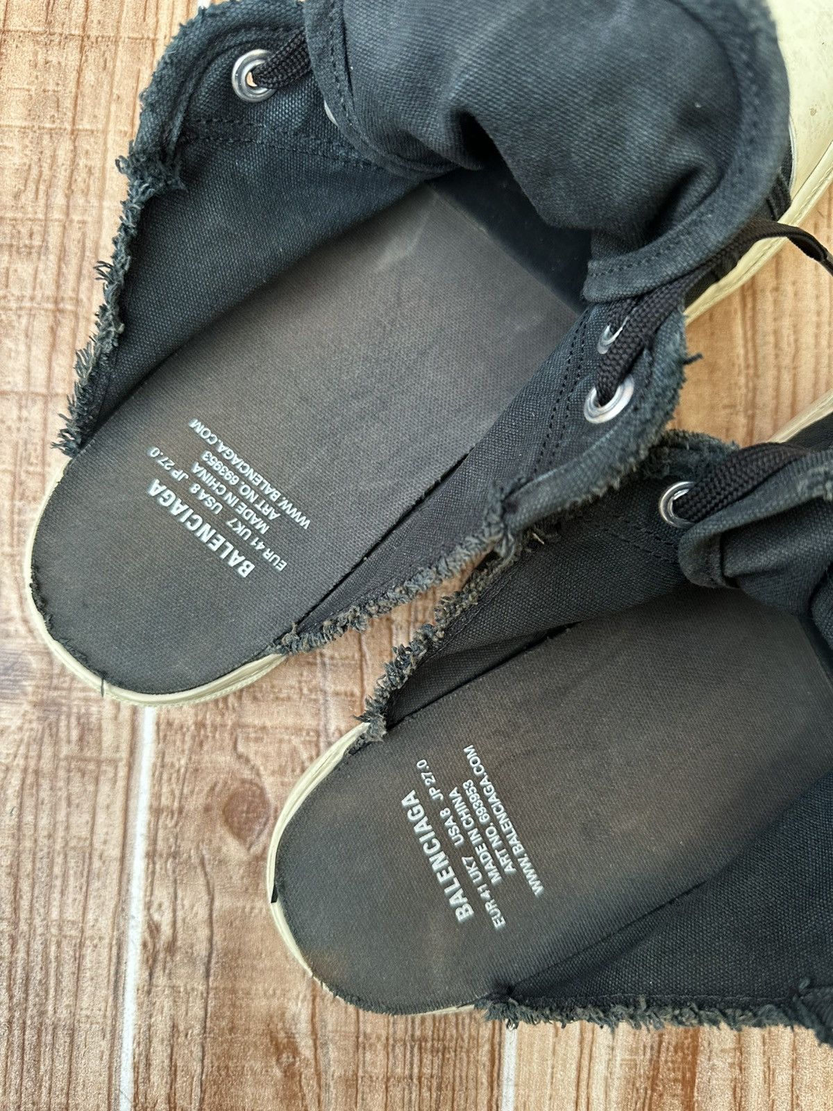 Balenciaga Balenciaga Paris Canvas Distress Black Low Mules Size US 9 / EU 42 - 20 Thumbnail