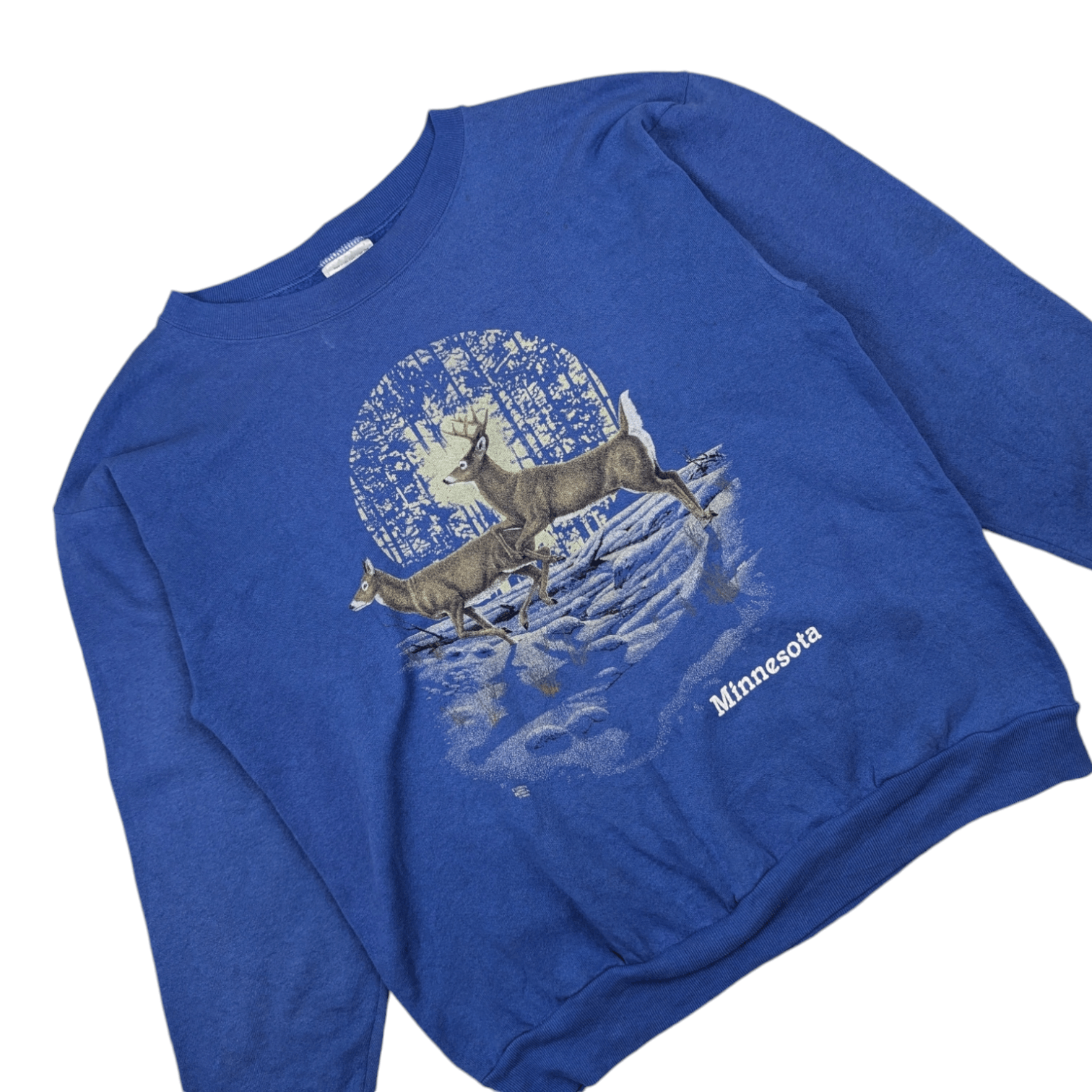 Tultex Vintage 90's TULTEX Minnesota Deer Animal Jumper Sweatshirt Size US XL / EU 56 / 4 - 3 Thumbnail