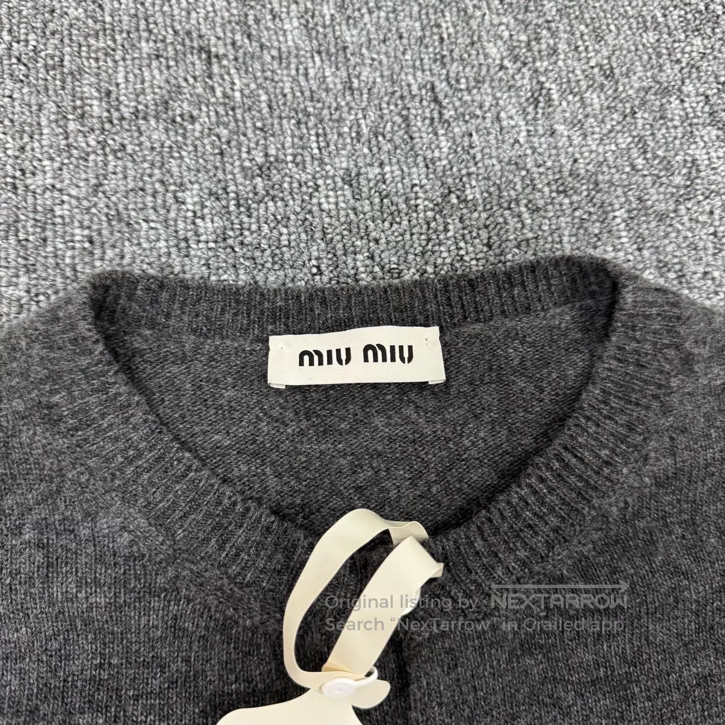 Miu Miu miu miu size M Alphabet Logo, Wool, Knit Cardigan| Size M / US 6-8 / IT 42-44 - 6 Thumbnail