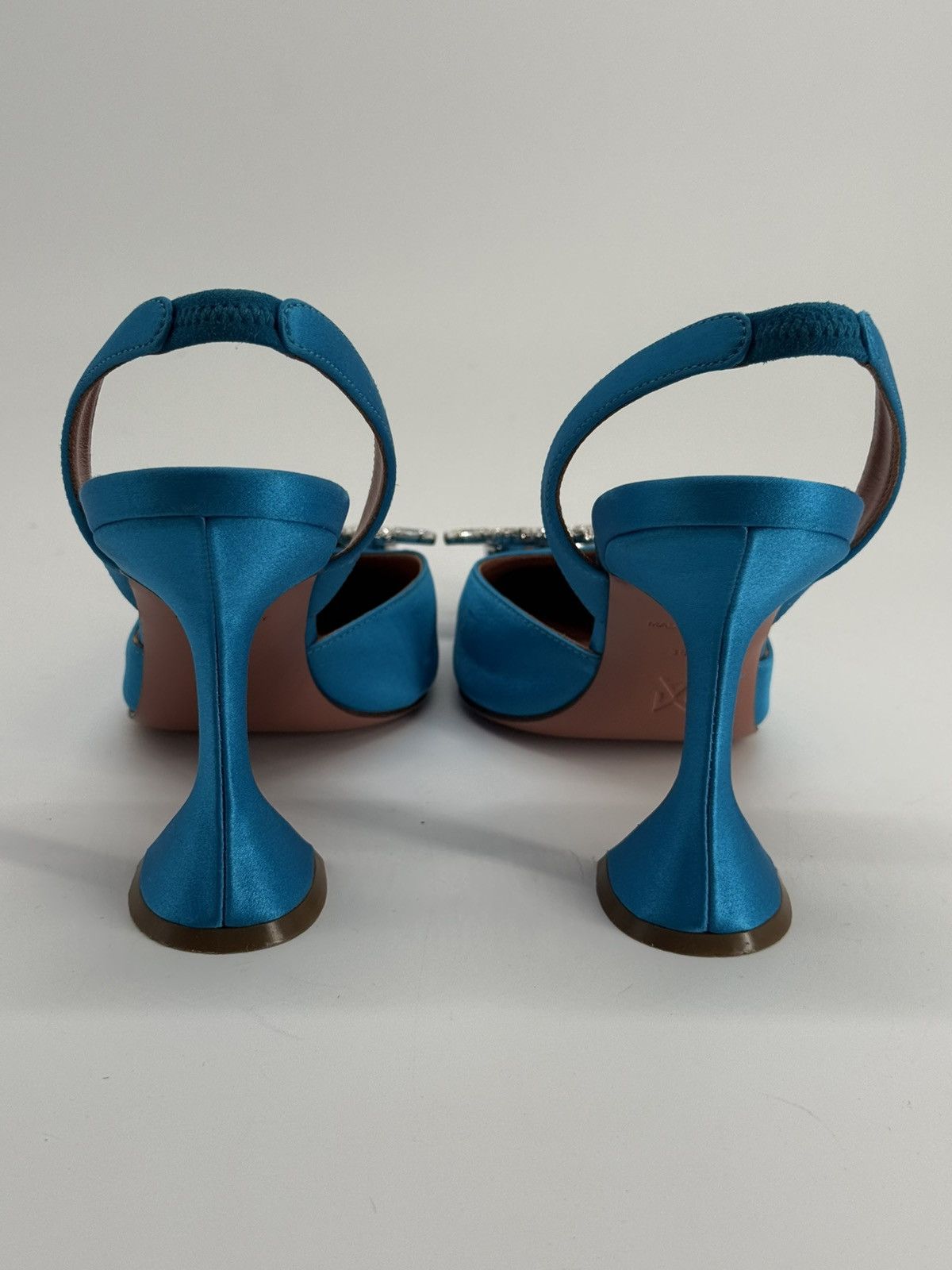 Amina Muaddi Amida Muaddi Begum Satin Slingbag Pumps Blue 38 1/2 Size US 9 / IT 39 - 3 Thumbnail