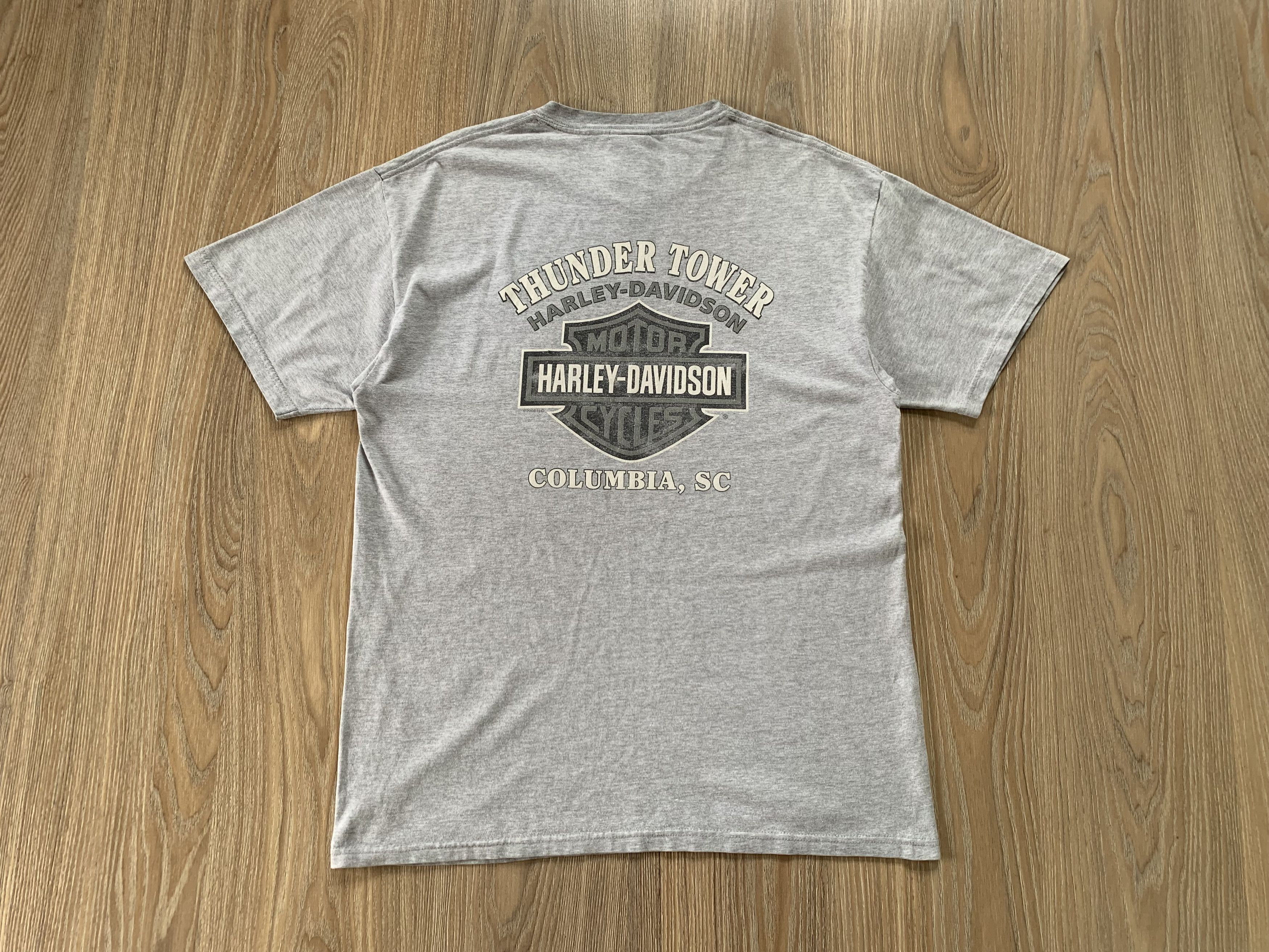 Hanes × Harley Davidson × Vintage Harley Davidson Thunder Tower Columbia SC Vintage T-Shirt Size US L / EU 52-54 / 3 - 3 Thumbnail