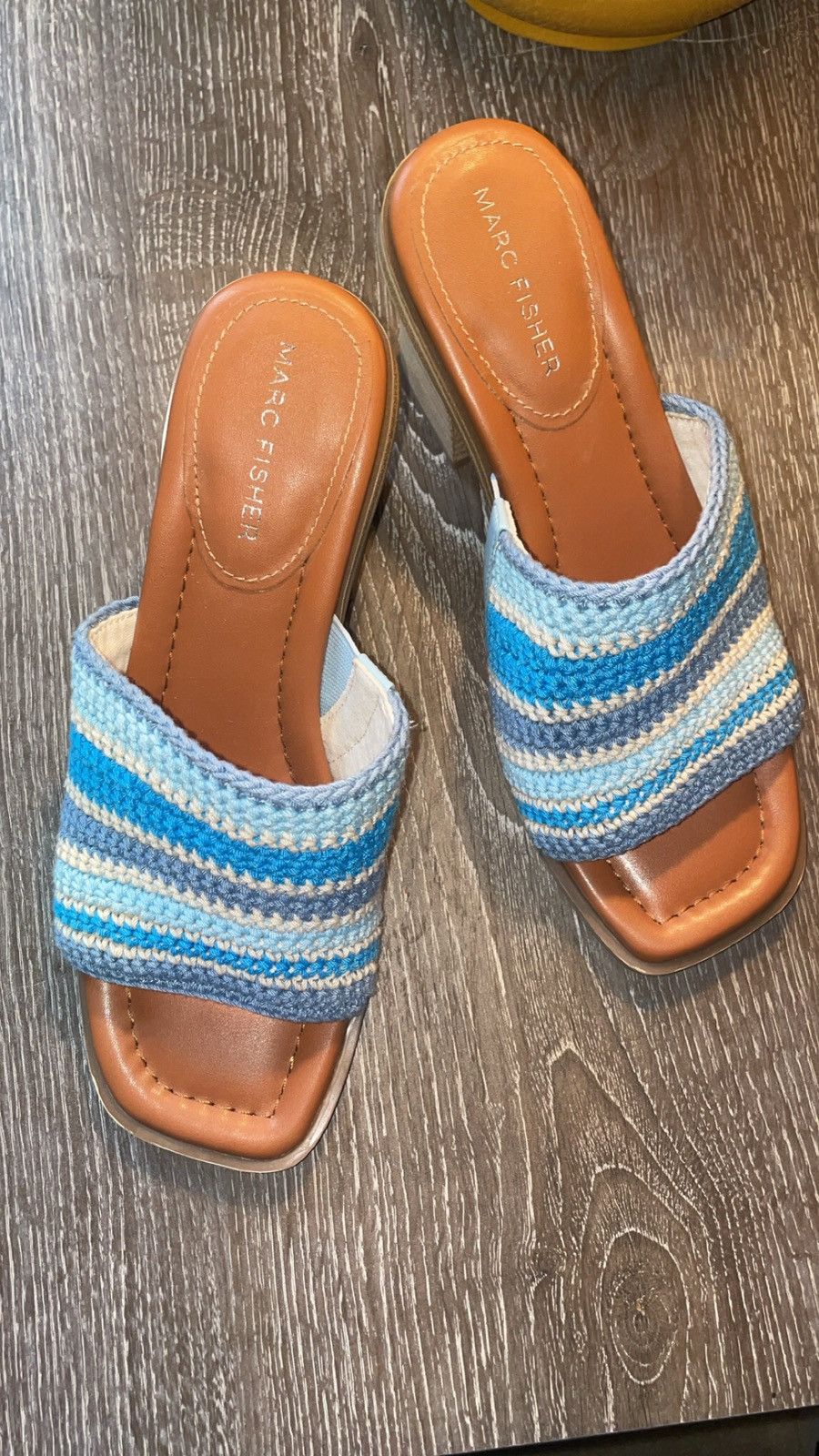 Marc Fisher Marc Fisher Woven Platform Sandals — Blue Size US 7.5 / IT 37.5 - 2 Thumbnail