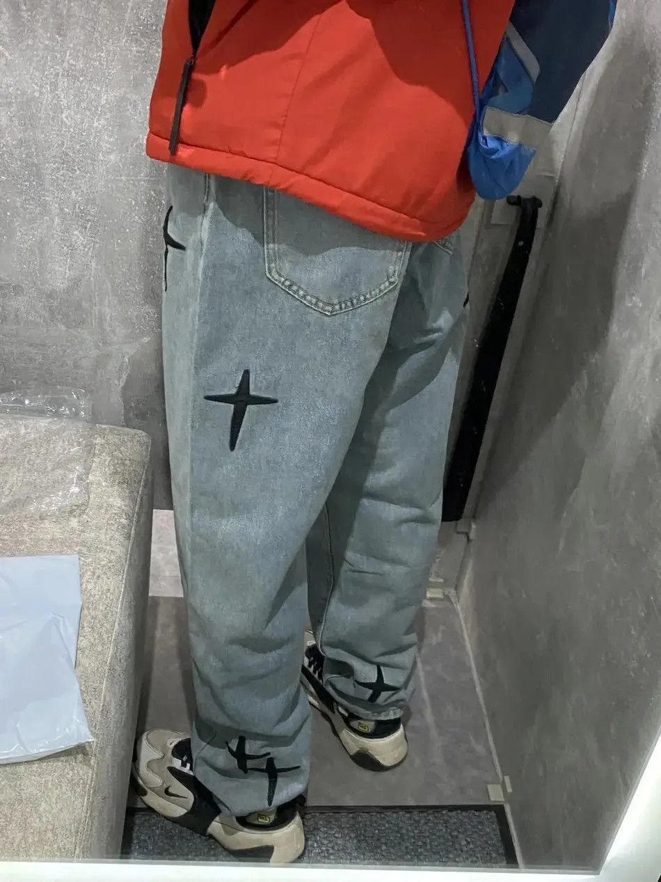 Japanese Brand Casual Loose Streetwear Cross Jeans Pants Trousers y2k Size US 32 / EU 48 - 6 Thumbnail