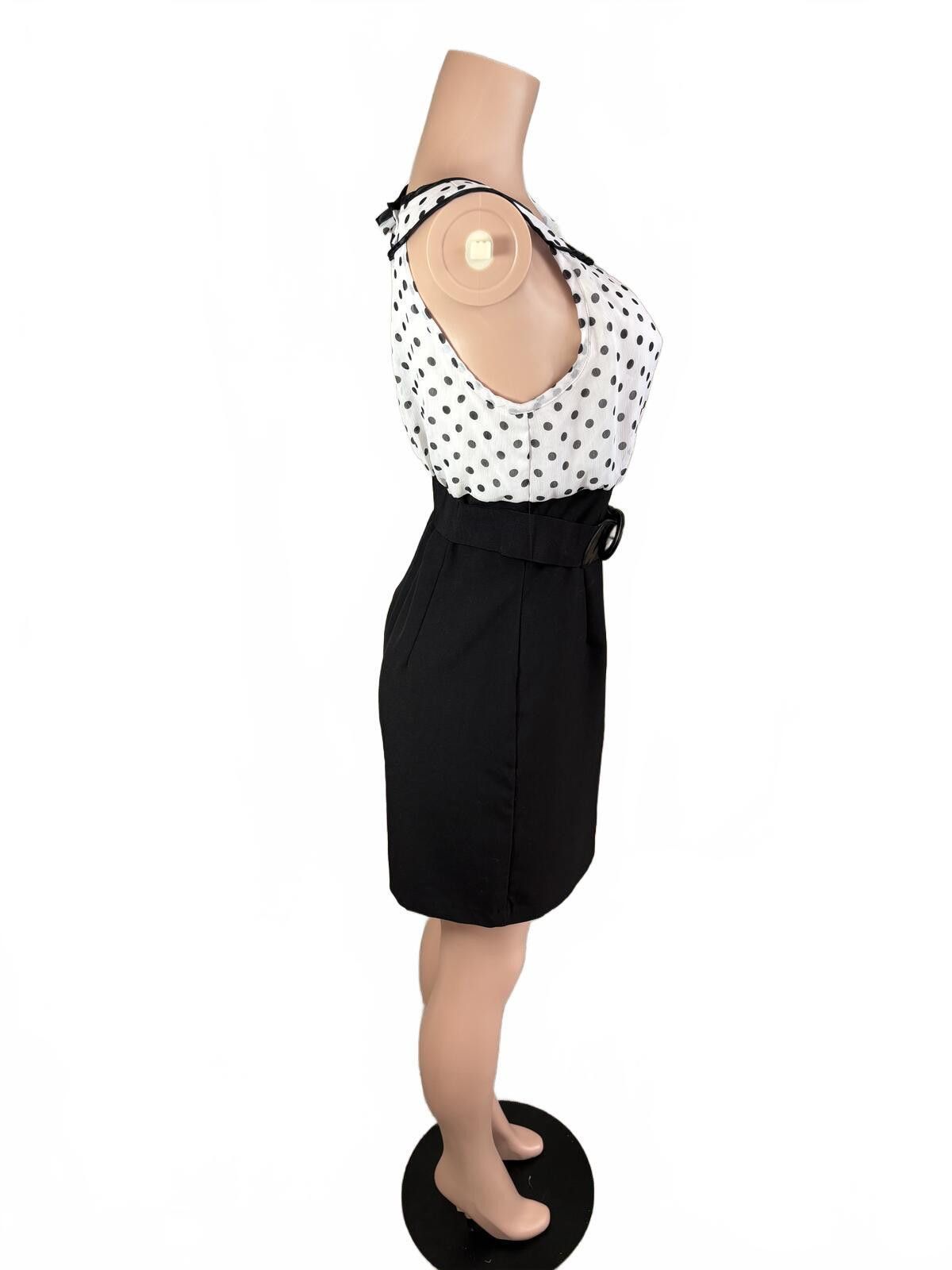 Other Y2K Polka Dot Belted Mini Dress Coquette Office Siren. 13 Size ONE SIZE - 6 Thumbnail