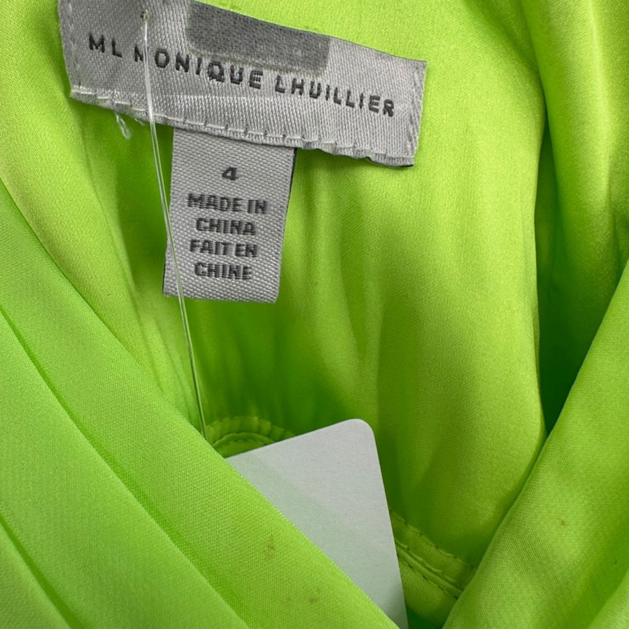 Monique Lhuillier ML Monique Lhuillier Neon Pleated Chiffon Evening Gown US 4 Size S / US 4 / IT 40 - 7 Thumbnail